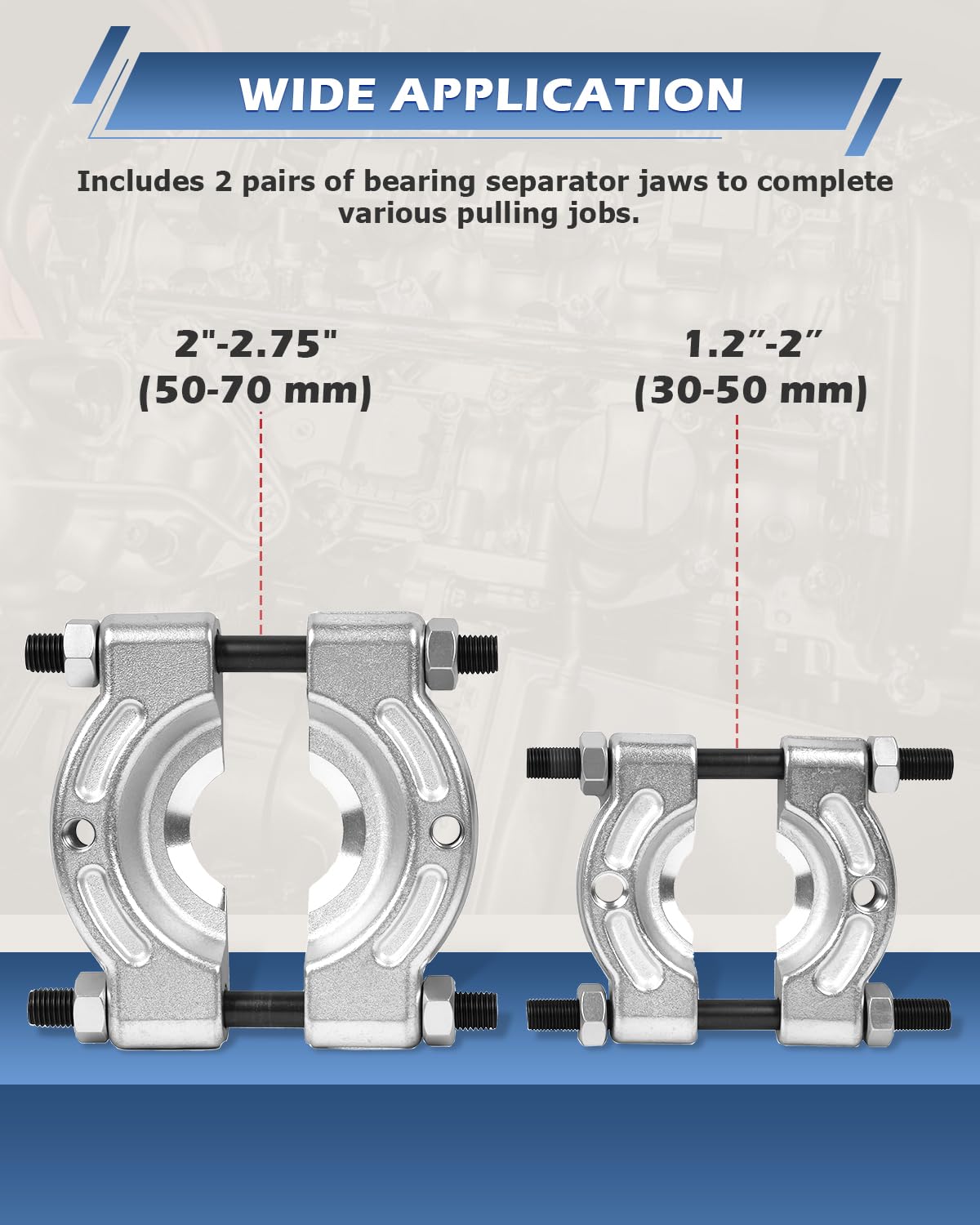 DAYUAN 12pcs Bearing Separator Puller Set, Heavy Duty 5 Ton Capacity 2" and 3" Bearings Splitters Puller Kit