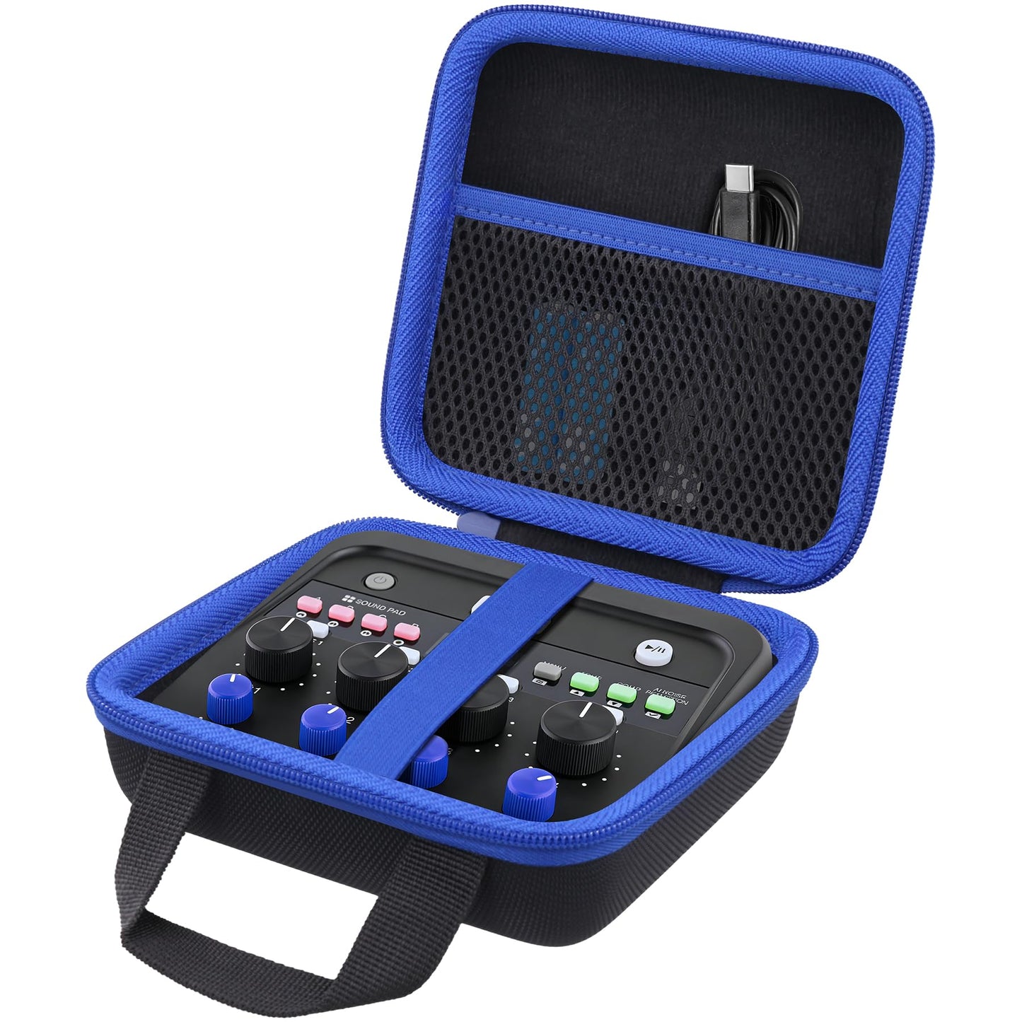 co2CREA Hard Case for Zoom PodTrak P4next Podcast Recorder, Portable Travel Storage Bag with Mesh Pocket, Shockproof EVA Shell and Soft Lining, Fits Cables and Accessories (Case Only)