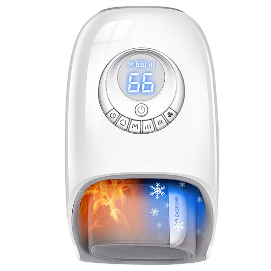Cordless Hand Massager with Heat & Fan Cooling, 3D Kneading for Hands, Rechargeable Gifts for Women Men - Relieve Tension After Work/Typing