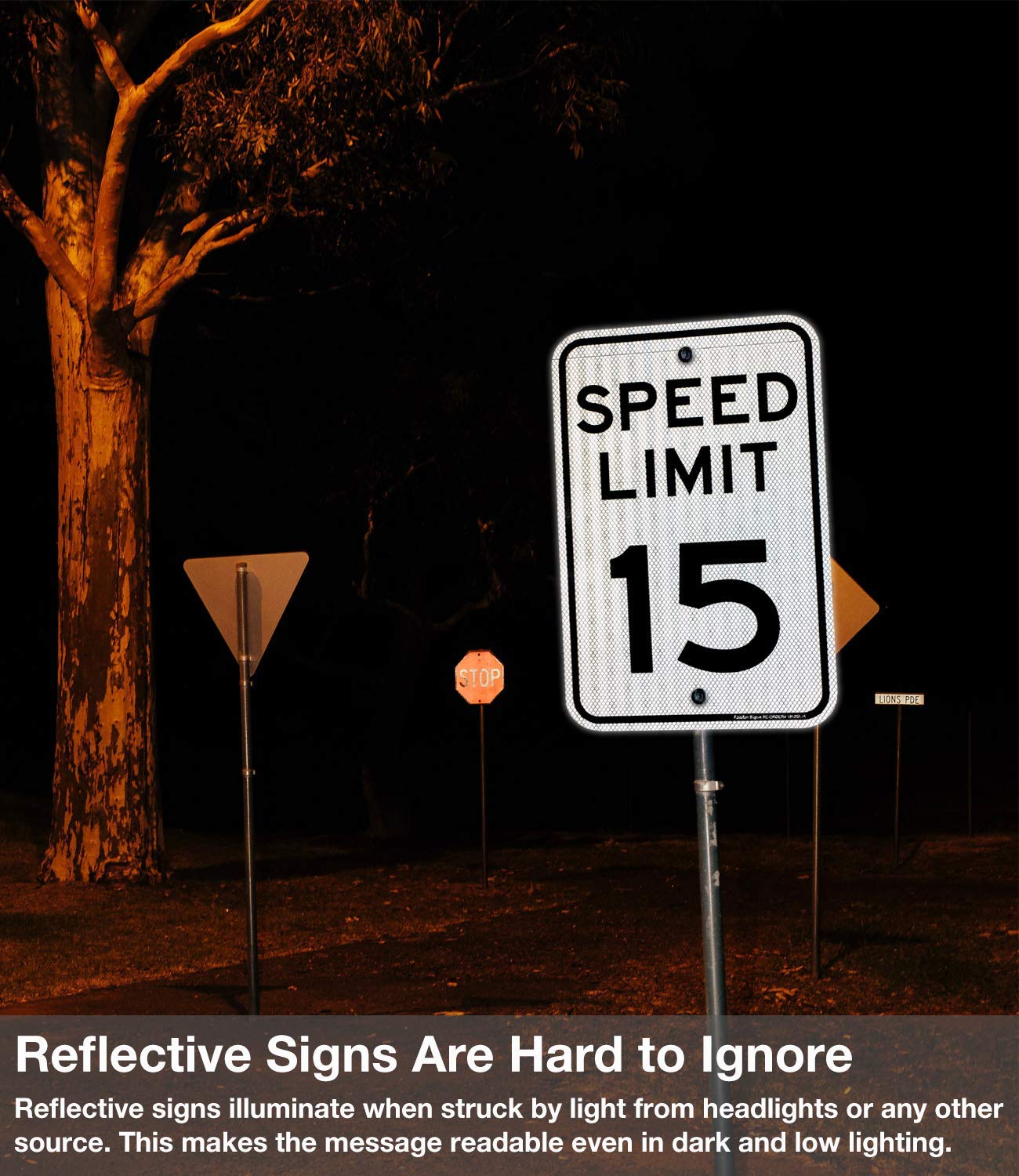 (2 Pack) Speed Limit 15 MPH Sign, 18 x 12 Inches Engineer Grade Reflective Sheeting, Rust Free Aluminum, Weather Resistant, Waterproof, Durable Ink, Easy to Mount