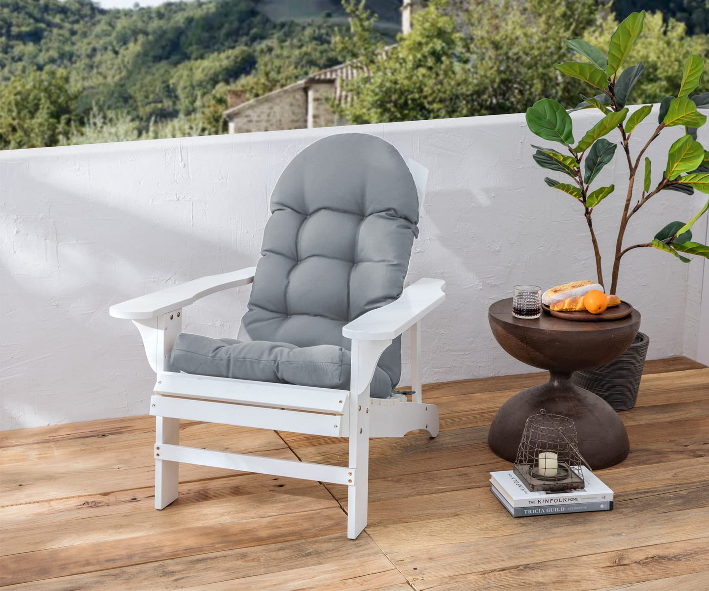 Adirondack Chair Cushion,Thickened Patio Chair Pad for Indoor and Outdoor, Water Proof and Fade-Resistant High Back Rocking Chair Cushion for Indoor and Outdoor,43.3 X 19.7 Inch (Light Gray)