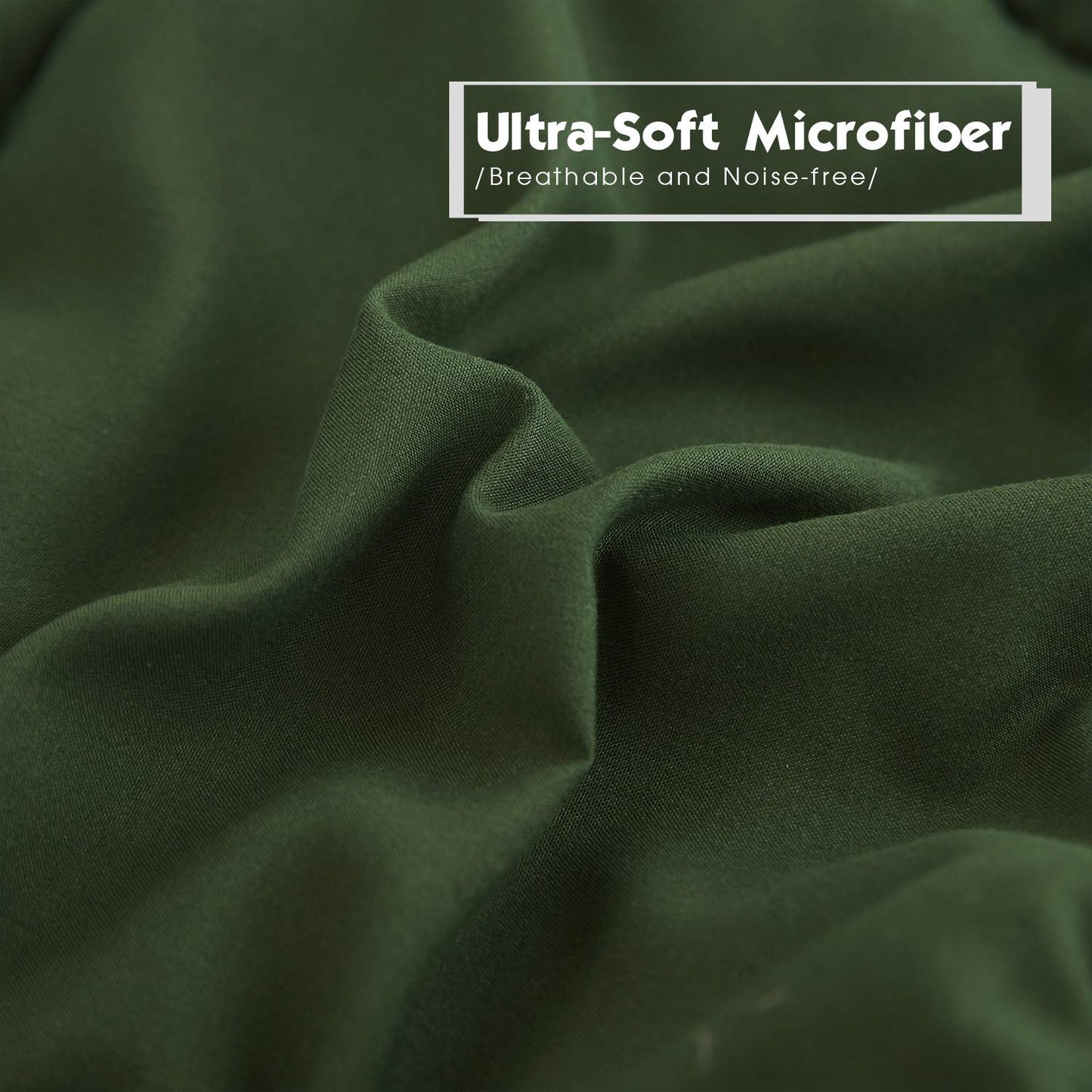 HIG 3pc Down Alternative Comforter Set - All Season Reversible Comforter with Two Shams - Quilted Duvet Insert with Corner Tabs - Box Stitched - Hypoallergenic, Soft, Fluffy (Green, Twin/Twin XL)