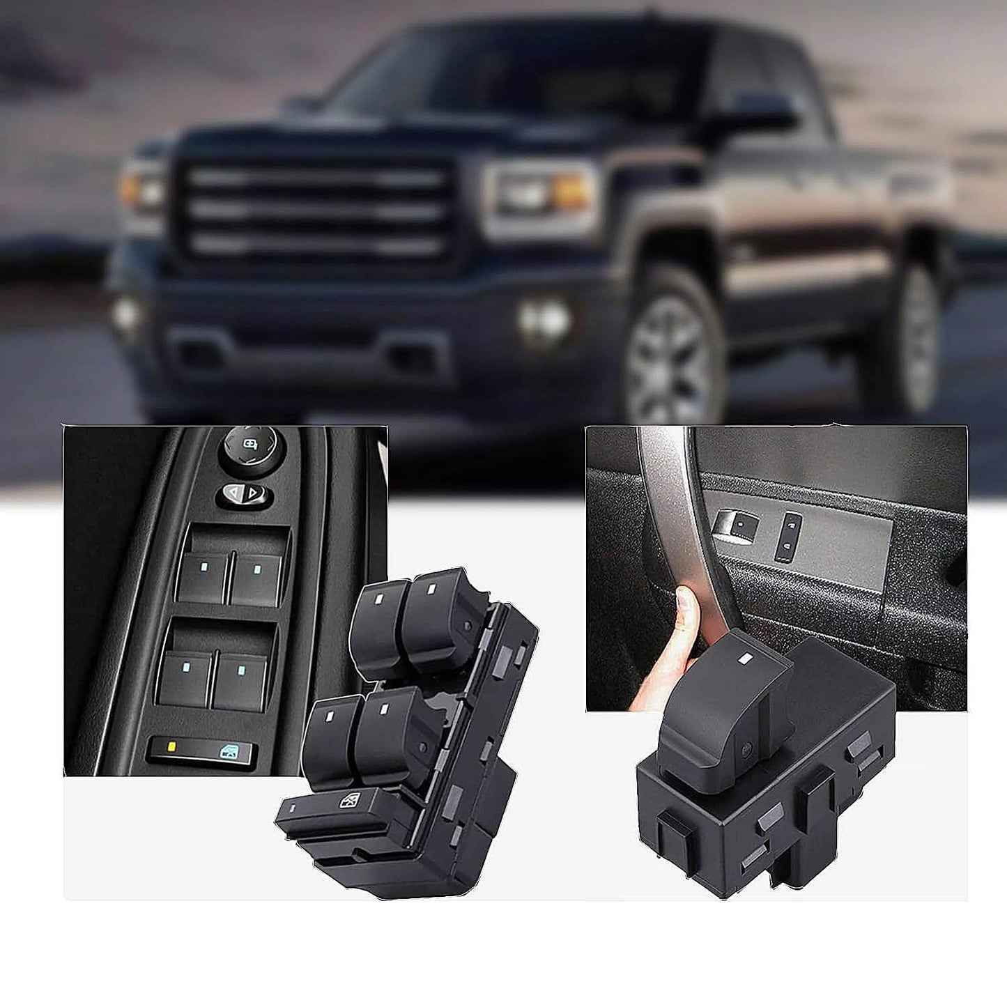 GoAceFit Master Power Window Switch & 3 Pcs Passenger Side Window Switches for 2007-2014 Chevy Silverado, GMC Sierra, 2009-2017 Traverse, 2010-2013 Yukon, HHR, Buick Enclave, OE 20945129 25877776