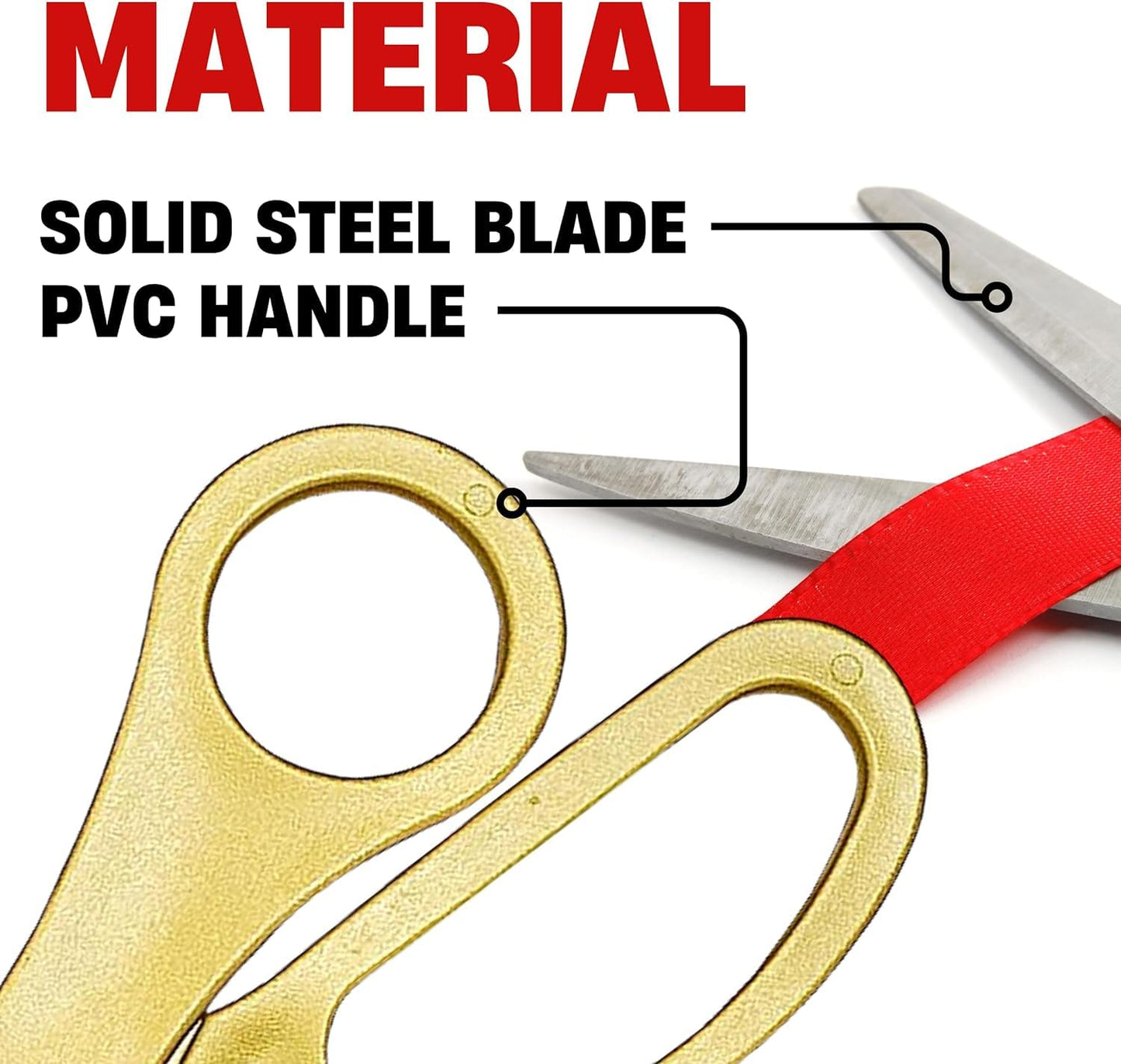 50.8 cm Gold Scissors for Grand Opening – Heavy Duty Gold Giants Ribbon Cutting Scissors for Special Events Inaugurations and Ceremonies