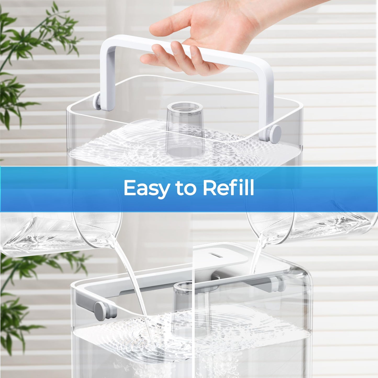 CHIVALZ Humidifiers for Bedroom, 6L Cool Mist Humidifiers for Baby Nursery, 26dB Quiet, 50H Runtime, Top Fill Humidifier for Large Room, Home, Plants, Nightlight, Oil Diffuser 1 Pack, White
