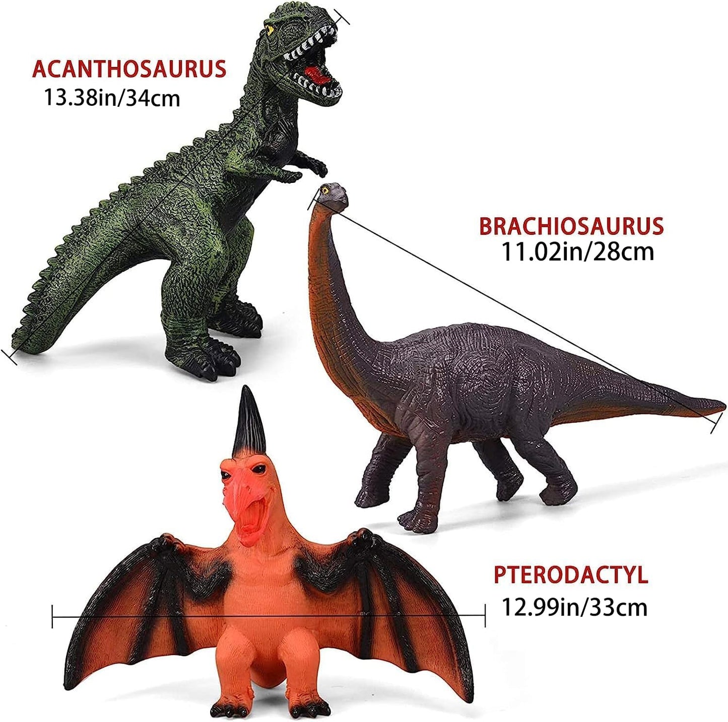 Gzsbaby 6 Piece Jumbo Dinosaur Toys for Kids and Toddlers 3-5, Large Soft Figures for Dinosaur Lovers - Perfect Party Favors, Birthday Gifts