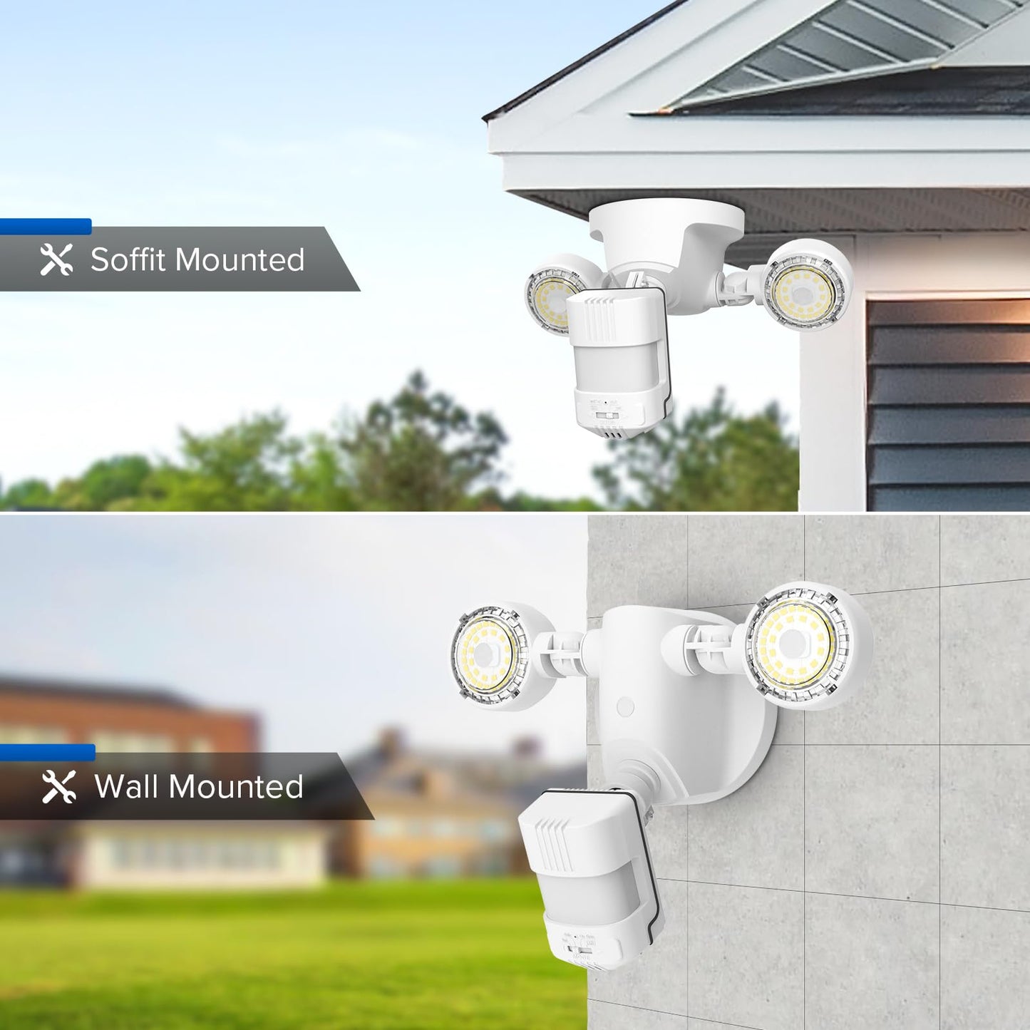 SANSI LED Security Lights Motion Sensor Light Outdoor, Dusk to Dawn Flood Light Outdoor, 15W 2000lm 5000K Motion Light, IP65 Waterproof Motion Sensor Flood Light Exterior Light, White