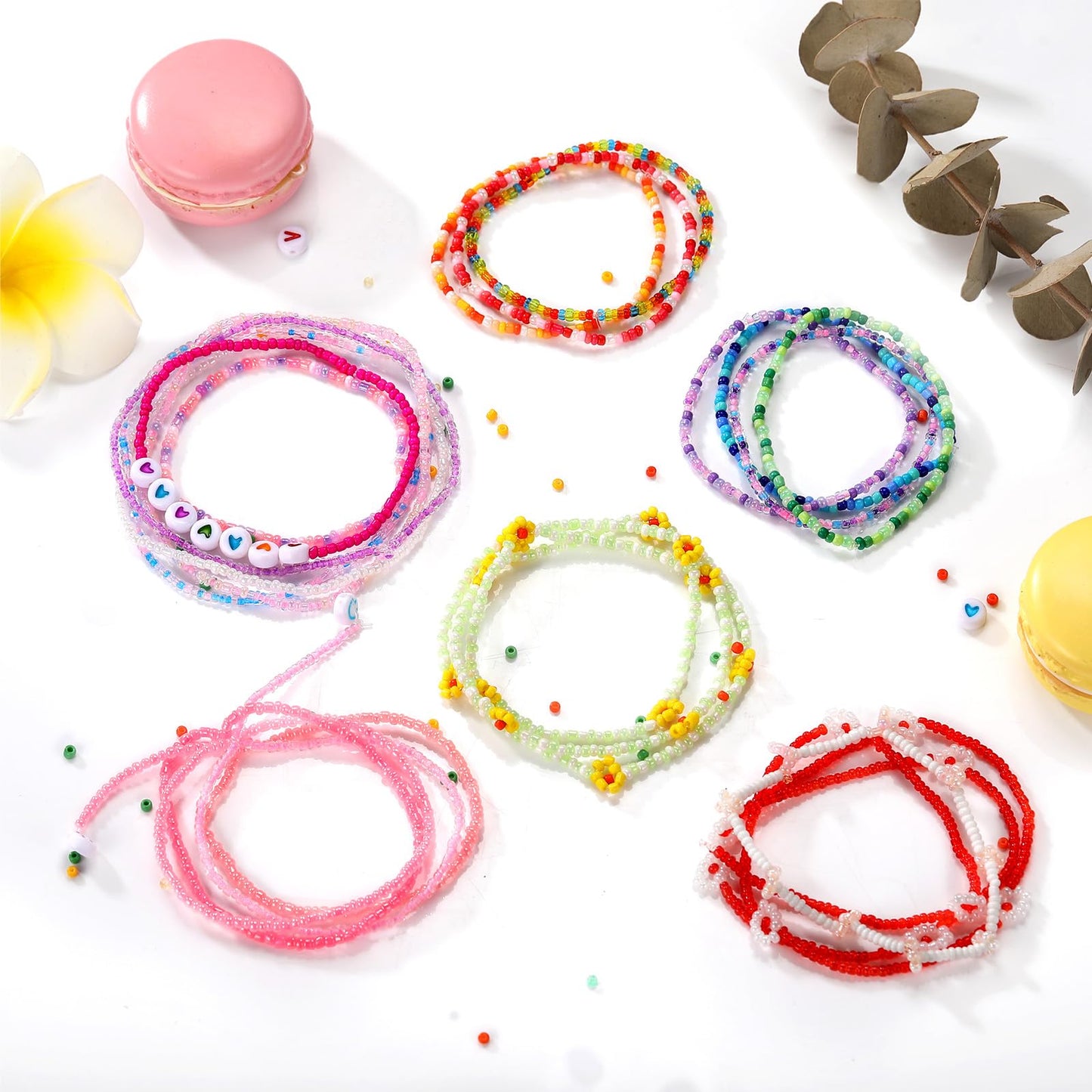 Funtopia 5 Boxes 120 Colors Beads, Friendship Bracelet Kit with 2mm Glass Seed Bead and Letter Bead, Colorful Beads for Making Jewellery, DIY Bracelets and Art Crafts for Birthdays, Parties, Holidays (49000+Pcs)