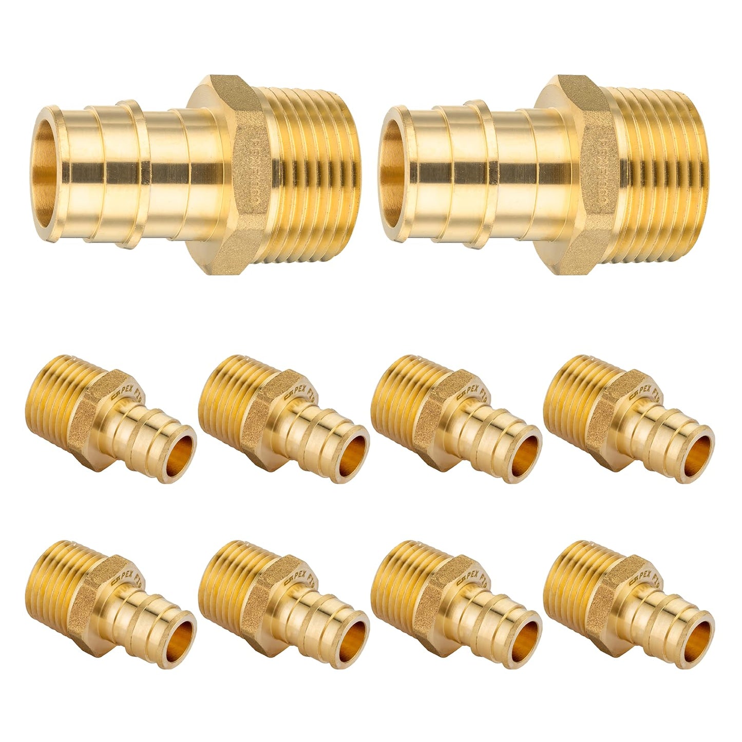 HeSun 10-Pack Pex A Fitting, 3/4 Inch Male Thread Adapter, 3/4" Male NPT x 3/4" Pex Expansion Adapter, ASTM F1960