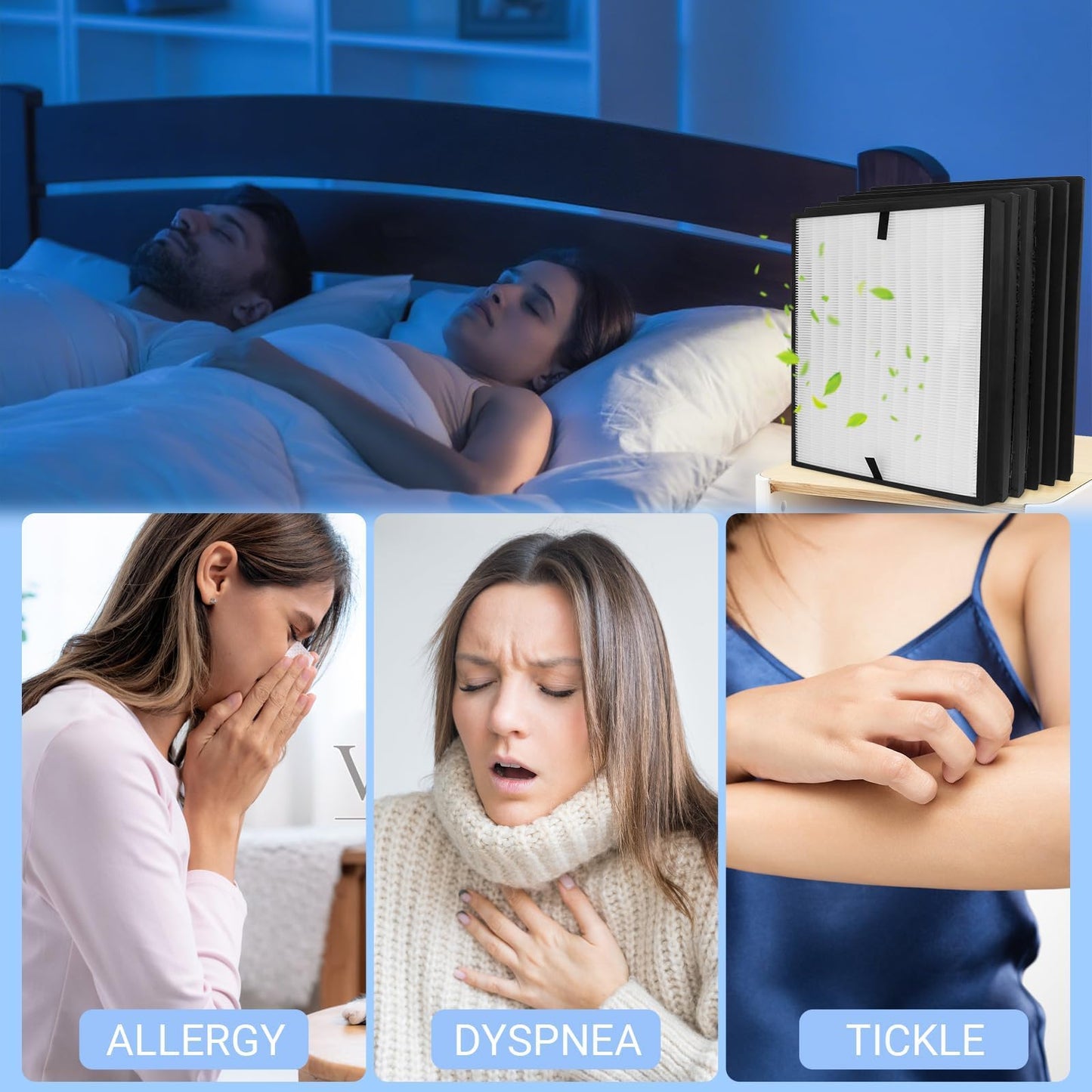 7-Pack Compatible Filters for 3000/3000M/3000Pro, Includes 1 Filter + 2 Carbon Filters + 4 Pre-Filters