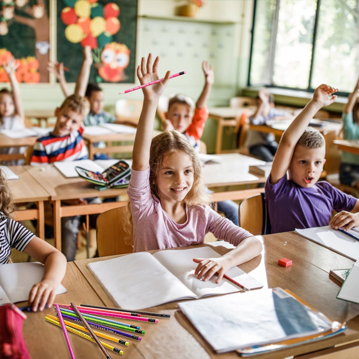 100 Pcs Inspirational Pencils Color Changing Mood Pencil Motivational Pencils with Motivational Sayings for Classroom, Colorful Pencils Mood Pencil HB Changing Pencil for Kids Classroom Student Reward