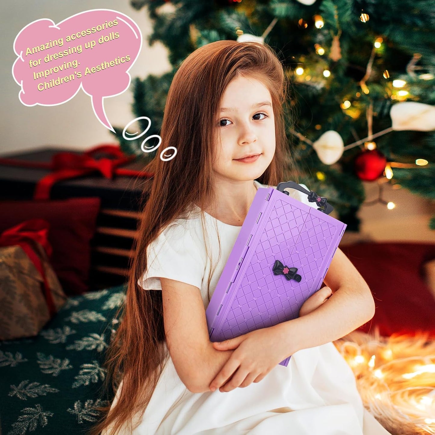 AK KYC 83 Pcs Dolls & Accessories with Doll Closet Wardrobe for 11.5 Inch Doll Dress Up Set Including Wardrobe Shoes Wallet Dress Hangers Brush Necklace Pet and Other Accessories (No Doll)