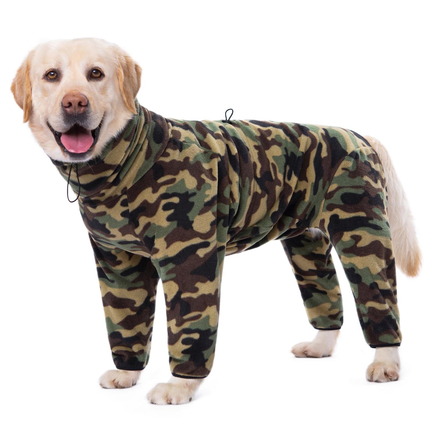 Dog Winter Warm Coats 4-Legs Fleece for Large Medium Dogs, High Collar Dog Cold Weather Coat Full Body Dog Snowsuit Comfort Windproof Dog Sweater (Camouflag, 6XL)