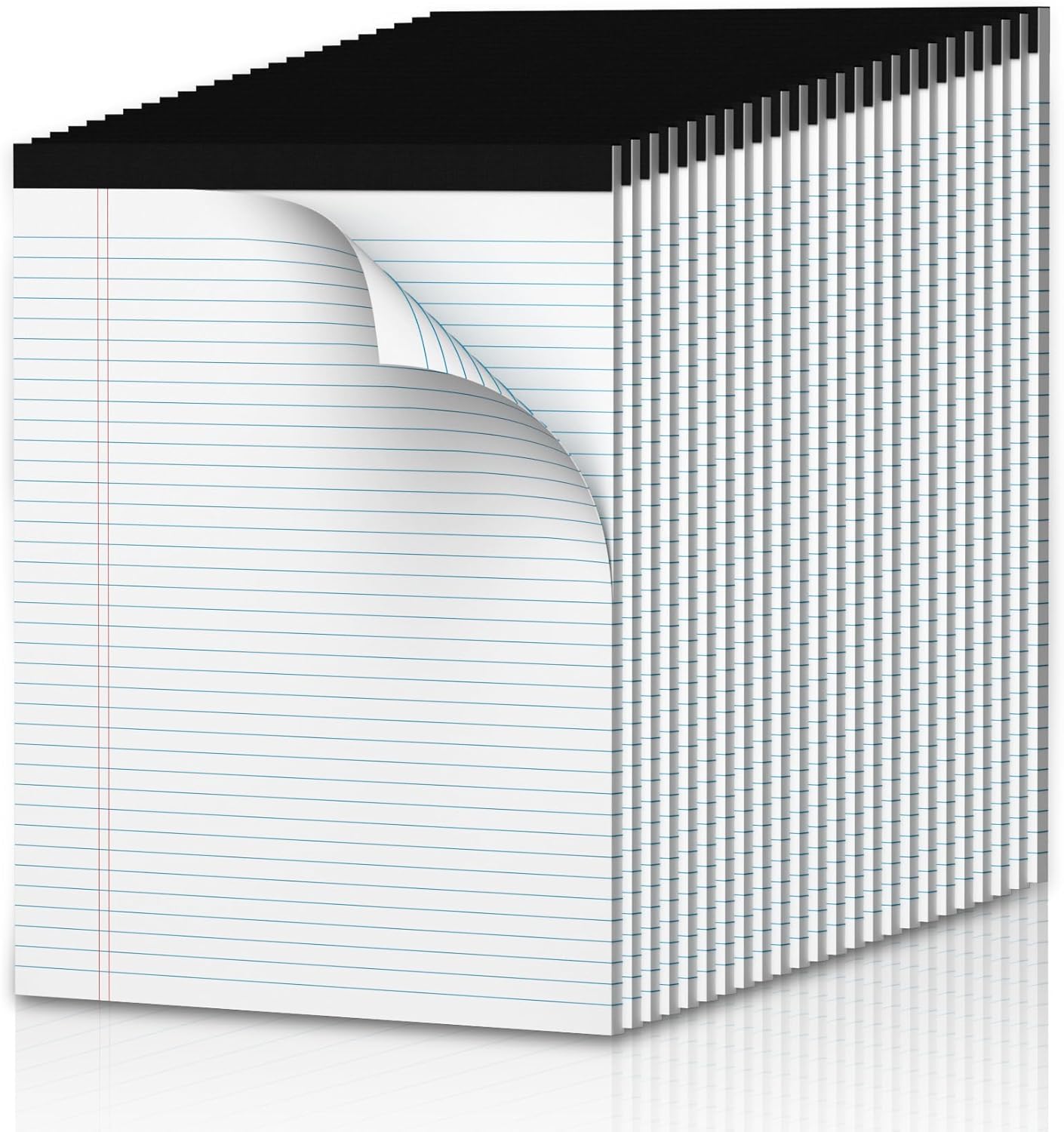 24 Pack White Legal Pads 8.5 x 11 Narrow Ruled, Notepads College Ruled Pads of Paper With Sturdy Back 37 Lines 70 GSM Paper, Writing Note Pads 30 Sheets Per Writing Pad for Taking Notes, Reminders