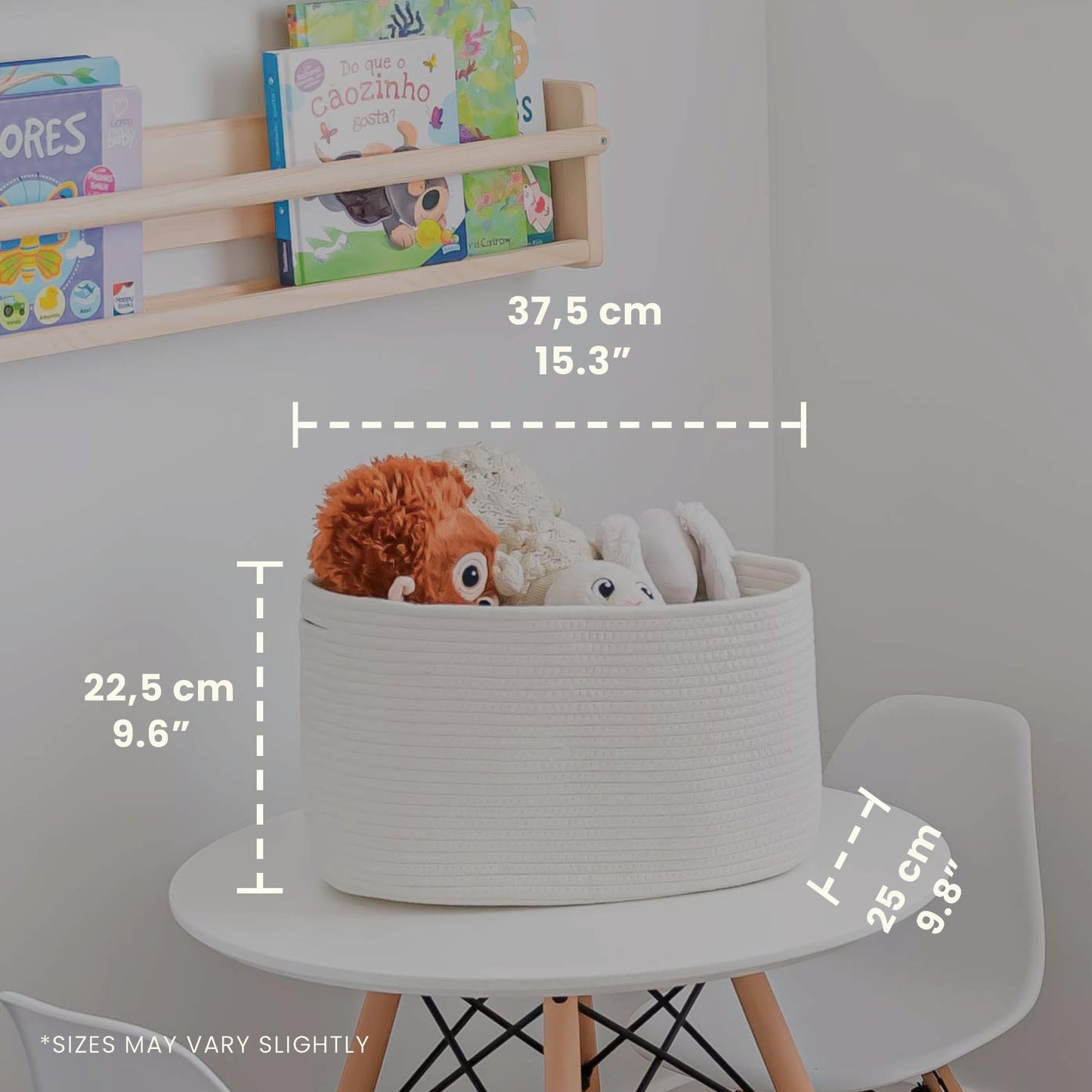 OrganiHaus Off White Soft Woven Baskets for Storage Organization Set of 3, Cotton Rope Storage Baskets for Shelves, Square Book Bins, Bathroom Towel Hamper, Panier Rangement