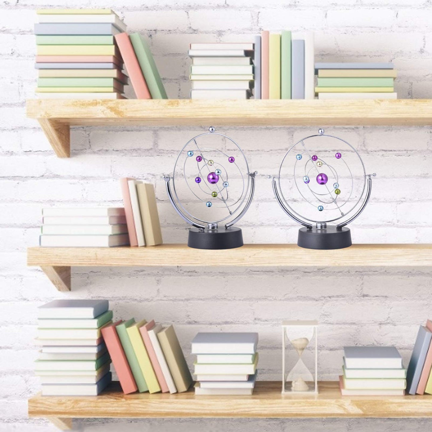 Perpetual Motion Toy, Newtons Cradle Pendulum, Simulation Planet Orbit Milky Way Swing Kinetic Art Craft, Fun Physical Science Toys Celestial Annularity Model for Home Office Desk Decor (Solar System)