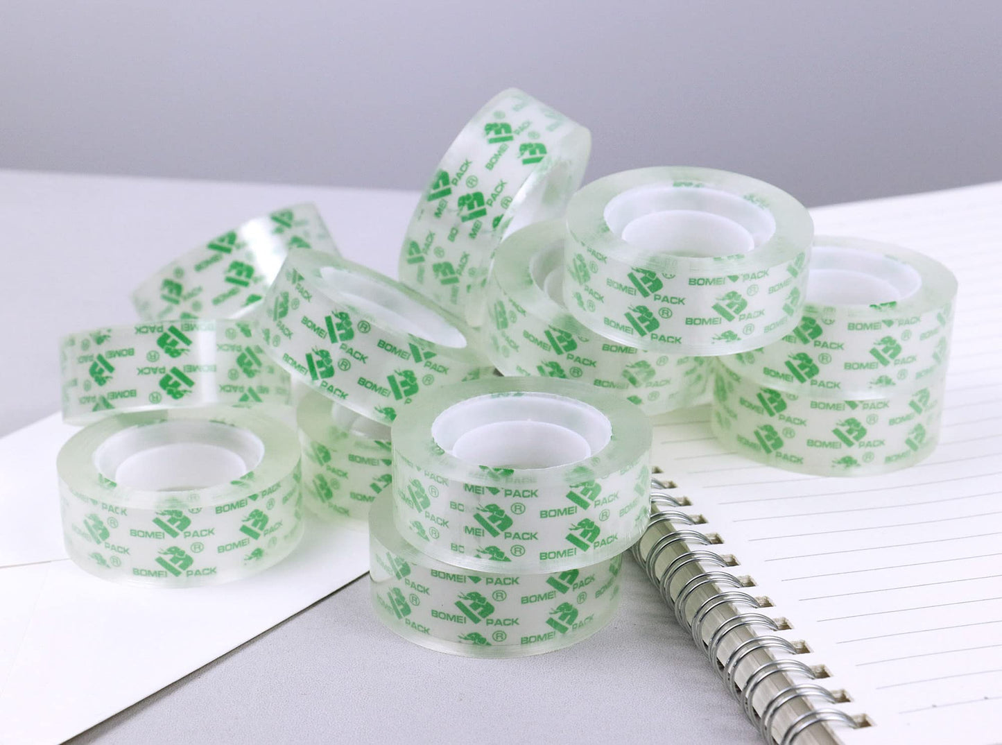 BOMEI PACK 72Rolls Crystal Clear Tape Refills, Bulk Transparent Tape for Dispenser, Office Tape for Home and School, 3/4Inch x 1000 inch