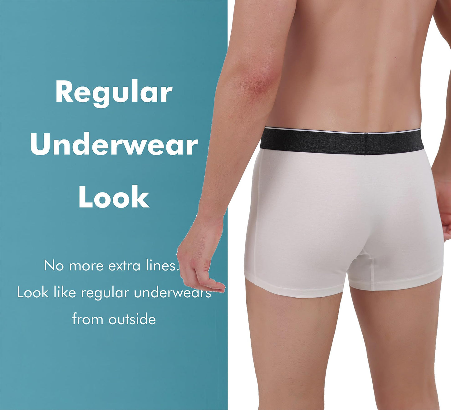 AIRCUTE Men Urine Incontinence Underwear Fly Front Opening Absorbent Leak Proof Boxer Brief for leaks 60 ML 3 Pack(Medium, 3 Black)