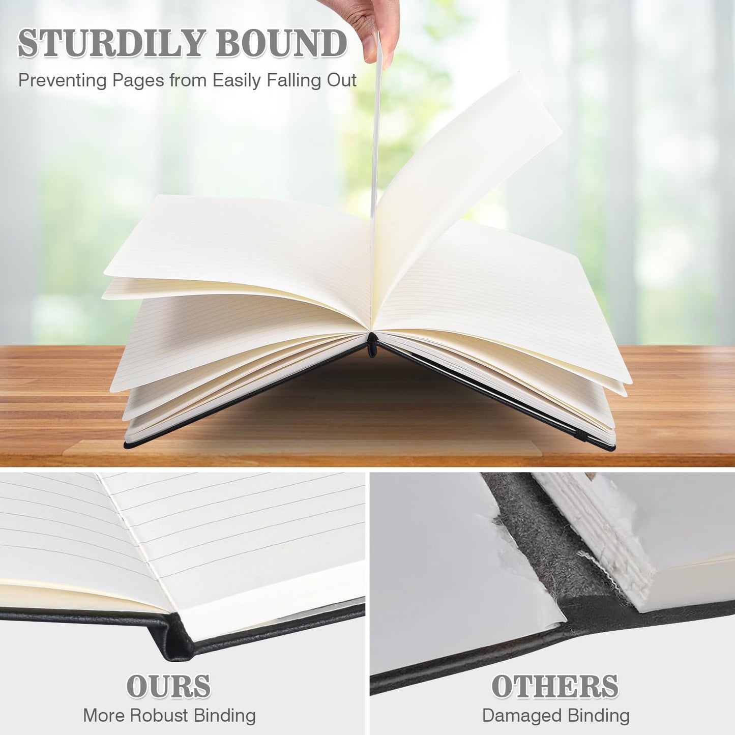 12 Pack Journal Notebooks for Work with 12 Pens, A5 Hardcover Notebook，Business Notebooks Bulk, College Ruled Notebook for Men, Leather Journal for Writing, 160 Pages, 100GSM Thick Paper (5.7" x 8.3")