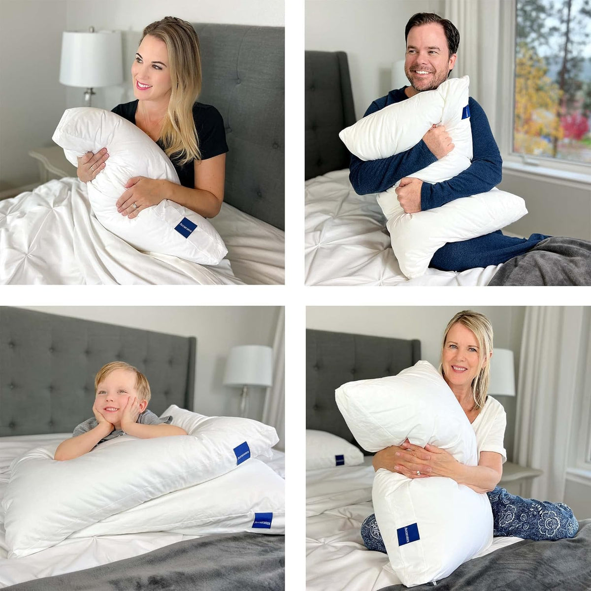 ACCURATEX Pillows Queen Size 2 Pack, Hybrid Shredded Memory Foam Pillow[Adjustable Loft], Fluffy Down Alternative Fill Removable Cotton Cover, Firm Supportive Pillow for Side Back Sleepers