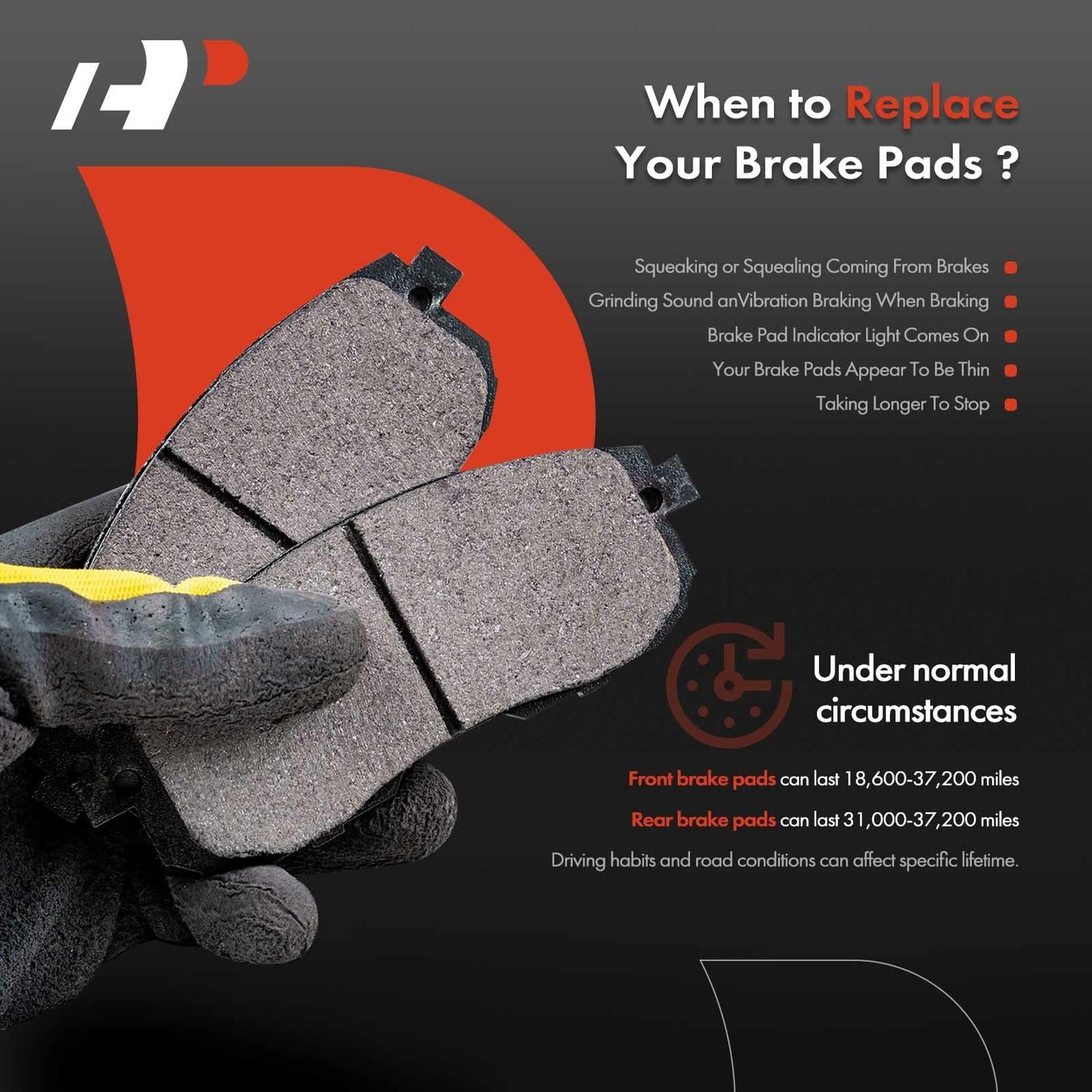 A-Premium Front Ceramic Disc Brake Pads Set Compatible with Select Toyota, Lexus, Scion and Pontiac Models - Corolla, Matrix, Prius V, RAV4, HS250h, xD, xB, Vibe, with Hardware, 4 Pcs