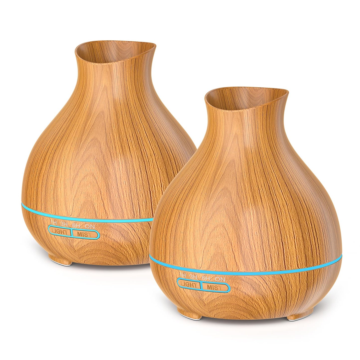 BZseed Aromatherapy Essential Oil Diffuser,2 PCS Humidifier with 550ml Lasting Mist Output Waterless Auto-Off Ultrasonic Diffusers 7 Color LED Lights Cool Mist Humidifier for Large Room, Home