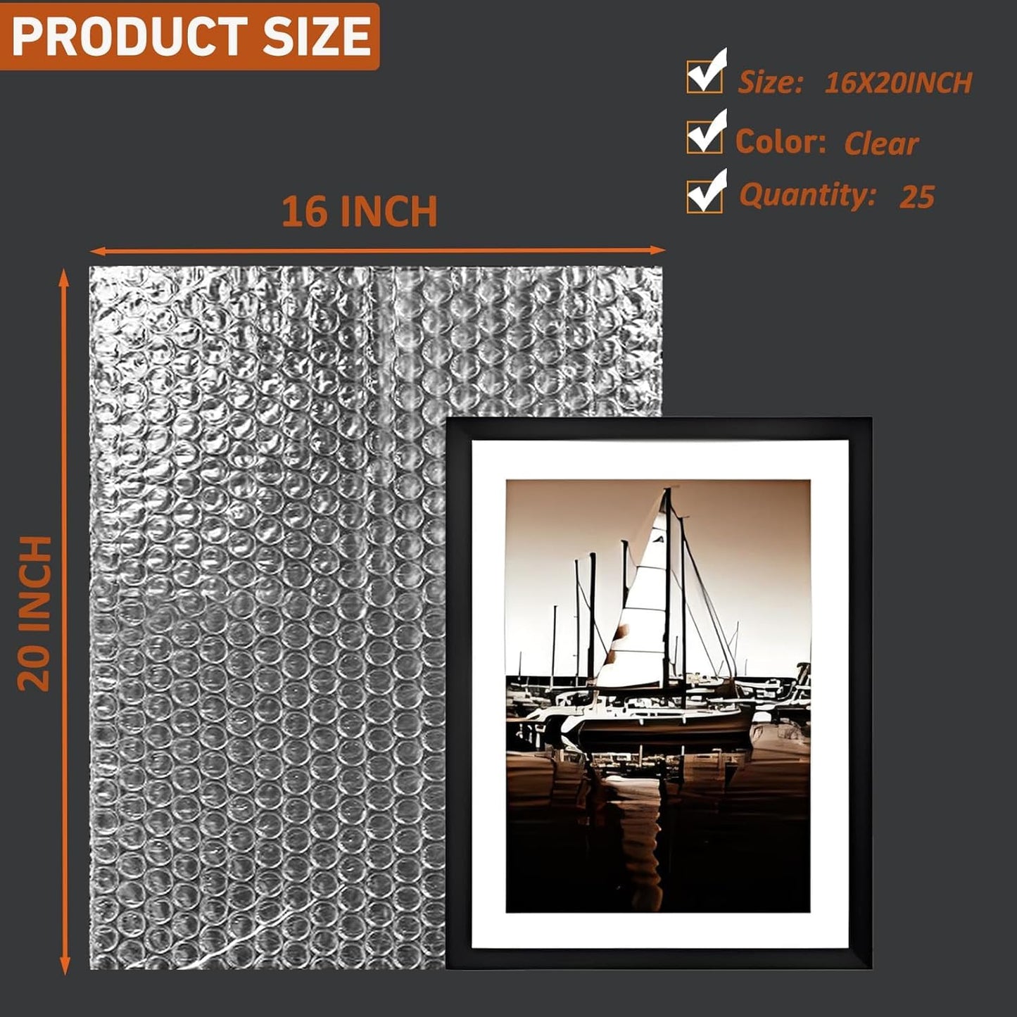 16" x 20" Bubble Pouches Wrap, 25Pcs Double Wall Shockproof Bubble Bags, Clear Bubble Out Bags for Packing, Cushioning Bags for Moving, Shipping and Packing