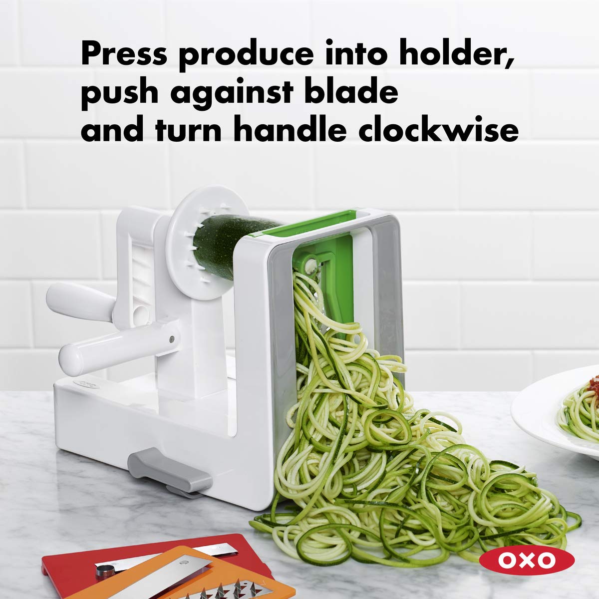 OXO Good Grips 3-Blade Tabletop Spiralizer with Stronghold Suction White