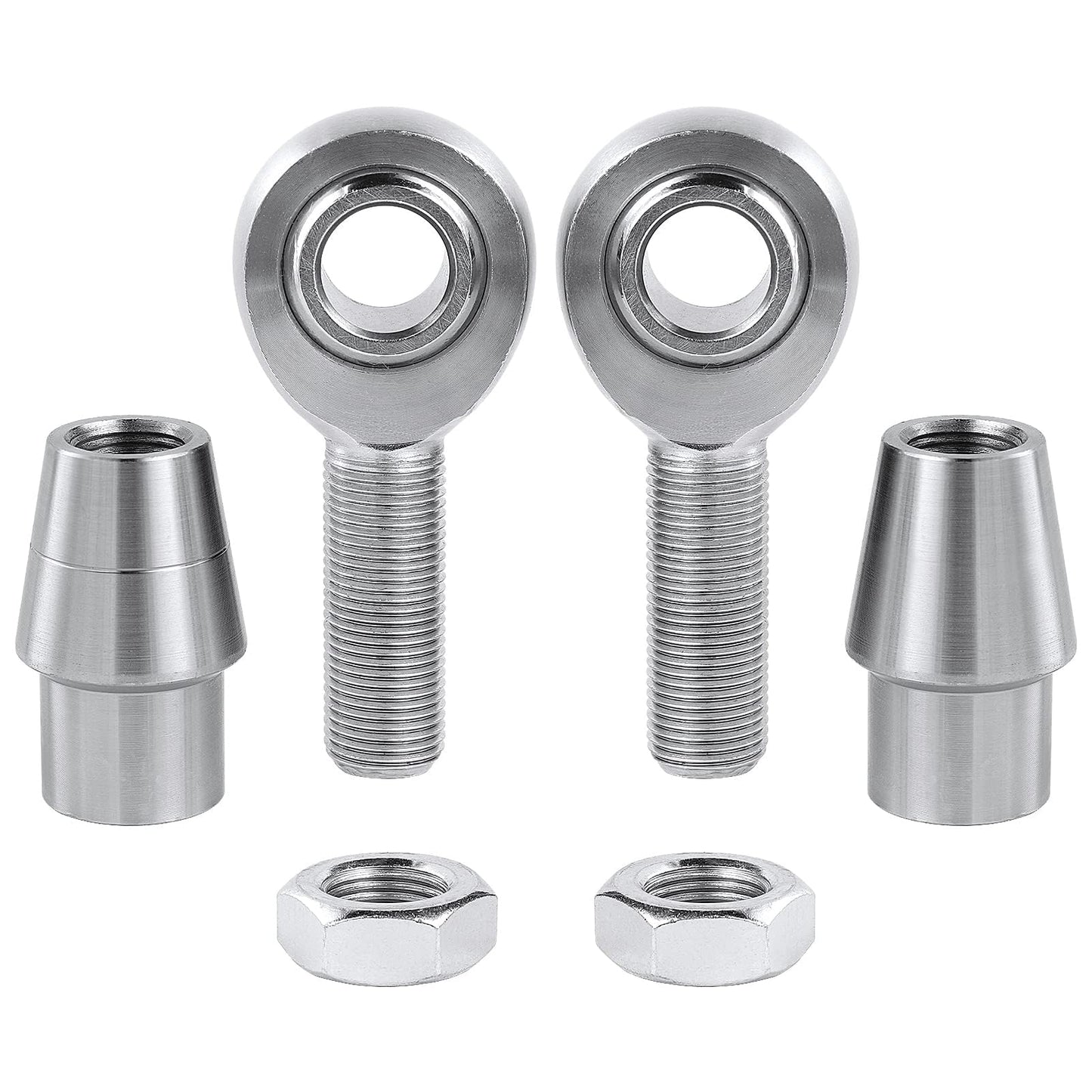GaiRen 1/2” Heim Joints Kit, 0.5” Rod End Chromoly Joints Panhard Kit Right and Left Hand Thread with Jam Nut and Bung (2 Pair)
