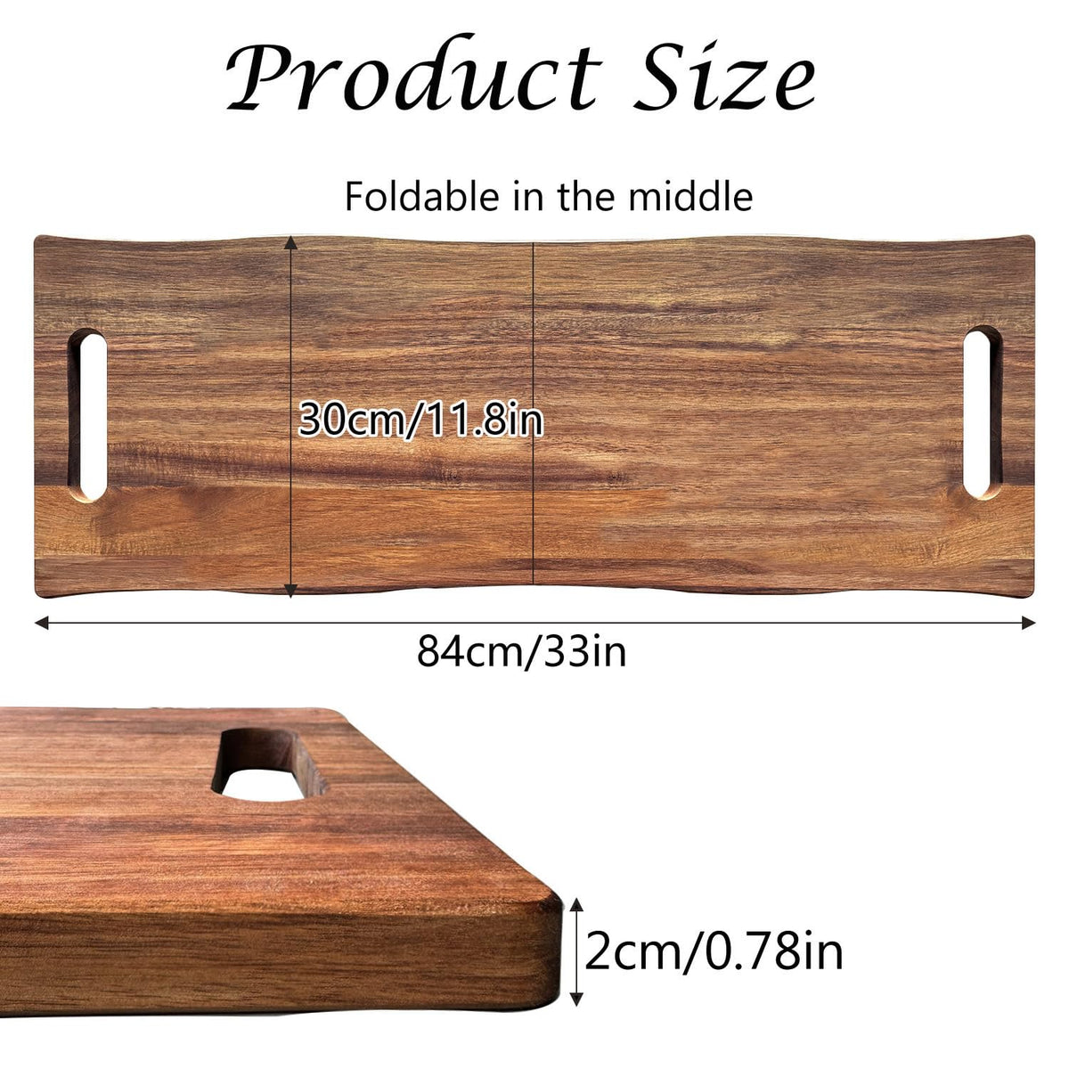 33" Large Charcuterie Board with Handles,Acacia Wooden Cheese Serving Board Kitchen Platter Party Charcuterie for Appetizers Food Bread Meat Fruit Display