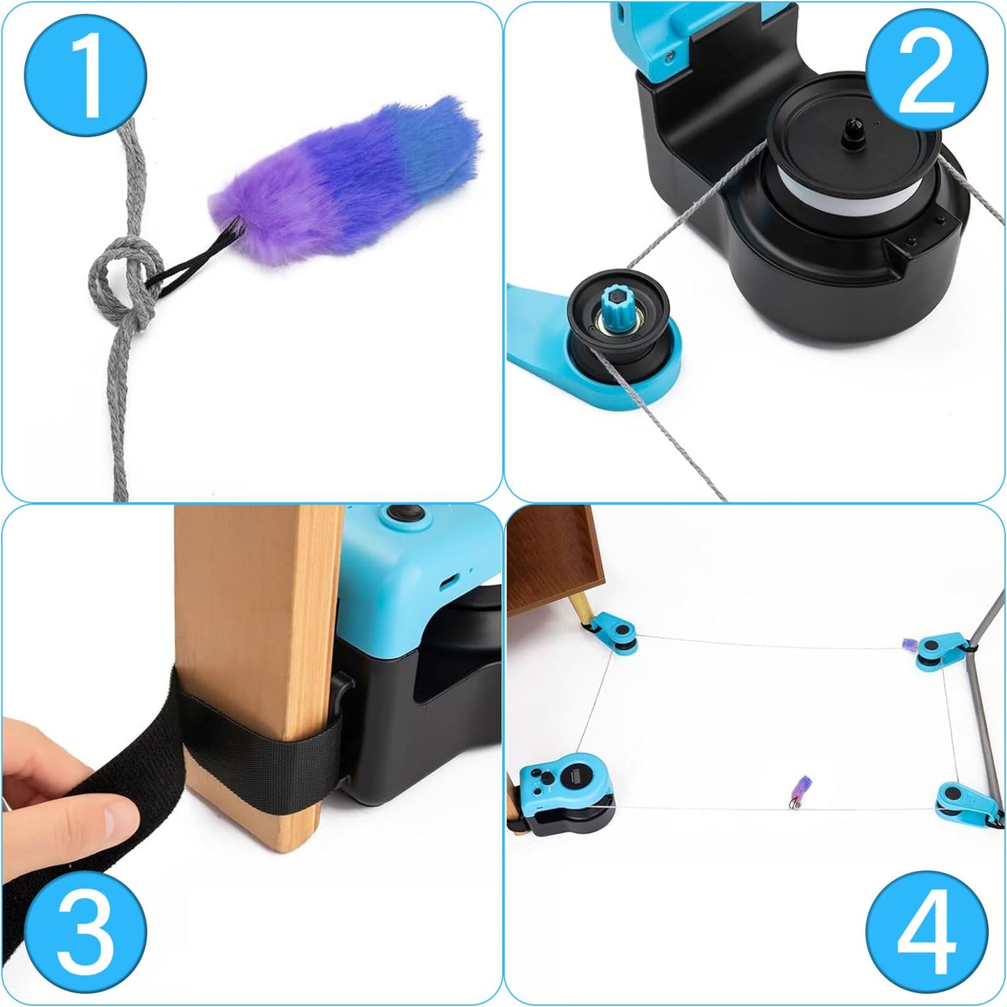 PAKESI Remote Control Interactive Cat Toy with Feather Attachment,New Adjustable Speed Cat Treadmill Moving Cat Toy,Pet Chase Toy with Simulated Mouse Sounds,Keep Your Kitty Active and Entertained