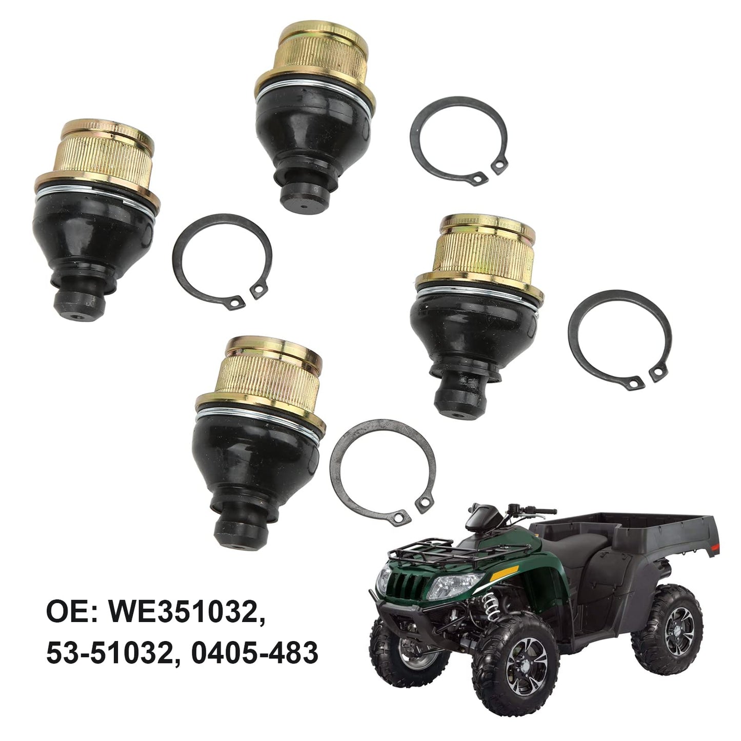 Acouto Ball Joint,4pcs ATV Ball Joint WE351032 CR Flexible for Arctic Cat 250 300 350 375 400 425