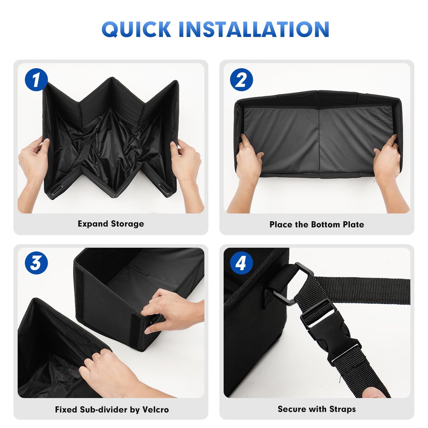 Detachable Under Seat Storage Box for 2019-2025 2026 Chevy Silverado/GMC Sierra 1500 2500HD 3500HD Crew Cab/Double Cab, Foldable Truck bed Organizer 2025 Silverado 1500 Accessories