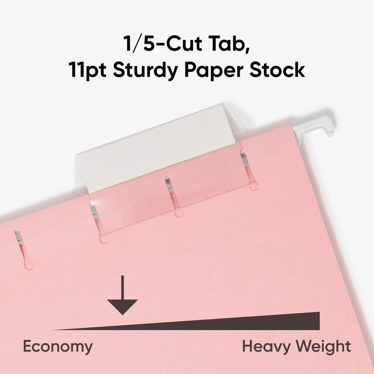 Smead Hanging File Folders, 25-Pack, Letter Size, 1/5-Cut Repositionable Tabs, Pink, Colour-Coded Filing for Home Office, Back-to-School and Women's Workplace Organization