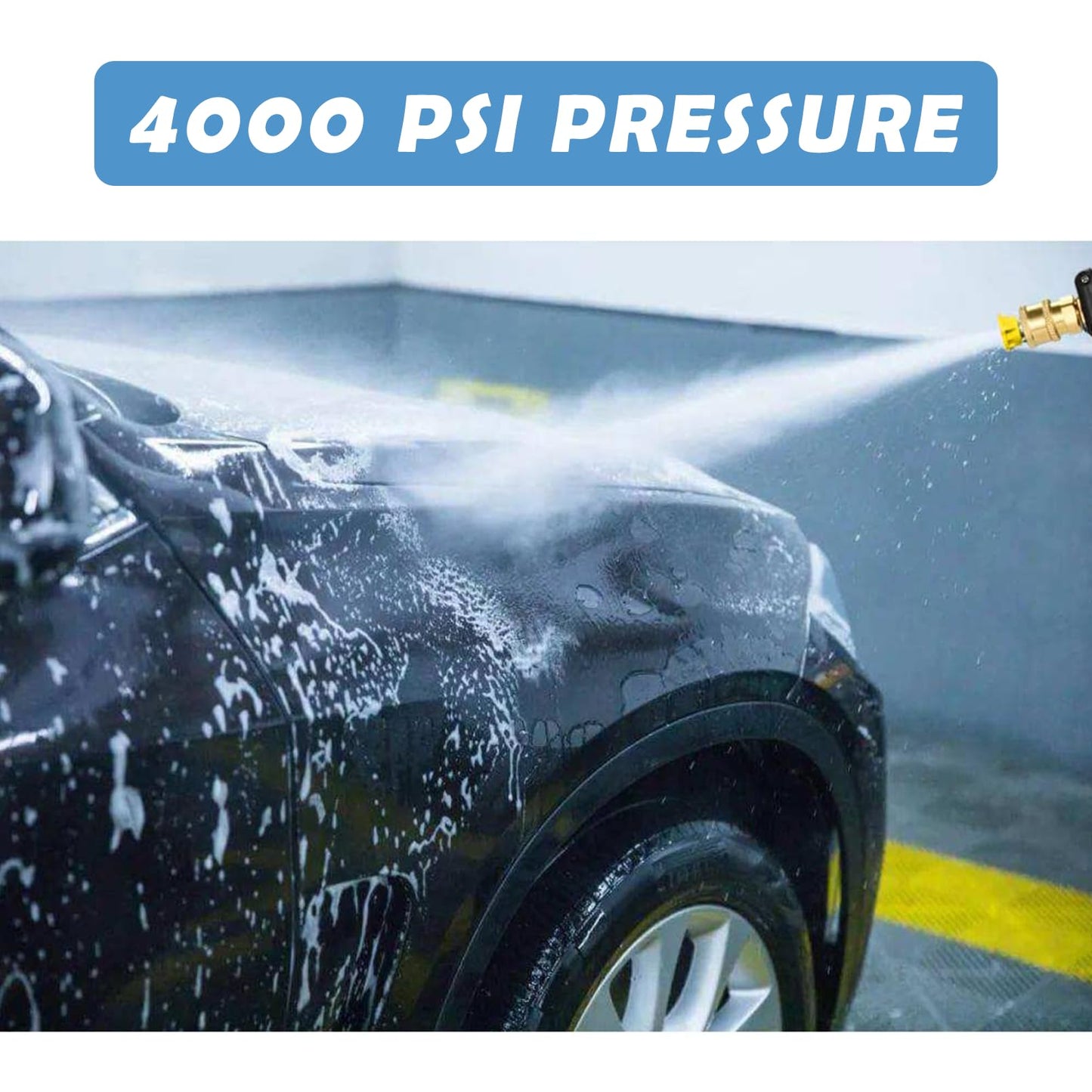 Pressure Washer Short Gun with Swivel - 3/8" Male Plug and 1/4” Quick Connector Coupler - Power Washer Set, High Pressure Water Handle, Car Wash Foam Gun Compatible with Foam Cannon (With Nozzles Set)