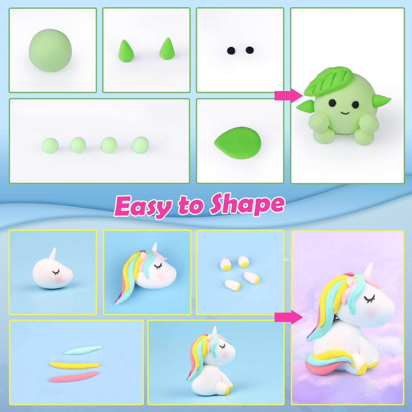 Air Dry Clay 180 Colors, Modeling Clay for Kids, DIY Molding for with Tools, Toys Gifts for Age 3-12 Years Old Boys Girls Kids