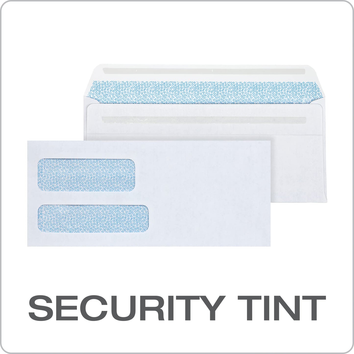 Columbian #8 5/8 Security Envelopes, Double Window, Self Seal, for Invoices & QuickBooks Statements, 3-5/8 x 8-5/8, 24 lb White, 500/Box (COLO182)