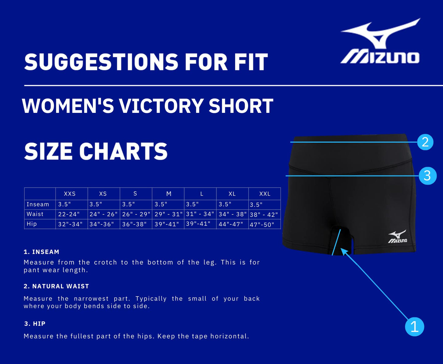 Mizuno Women's Victory 3.5" Inseam Volleyball Shorts(M)