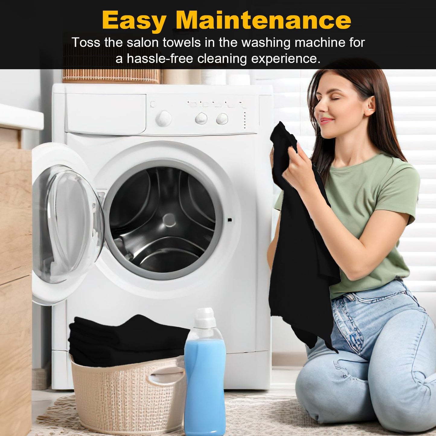 24 Pack Salon Towels, Microfiber Barber Towel Bulk, (16x29 inches) Hair-Drying Cloth Super Soft Black Hand Cloths for Gym, Bath, Spa Use and Home Beauty Care (Not Bleach Proof)