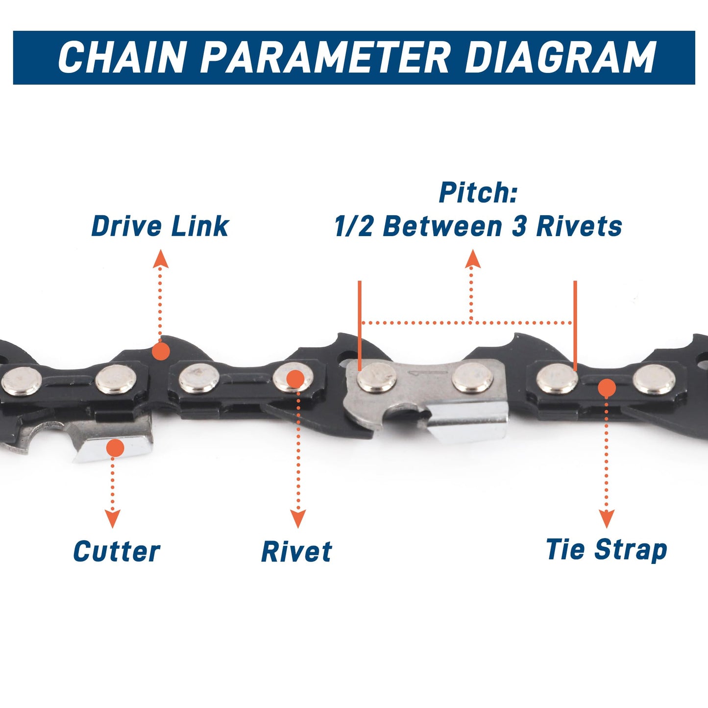 SawWorks 3-Pack 16 Inch Chainsaw Chain, 3/8" LP Pitch .043" Gauge 56 Drive Links Fits Milwaukee M18, 2727-20, Dewalt DWO1DT616T, EGO CS1600, CS1604, Oregon R56 and More