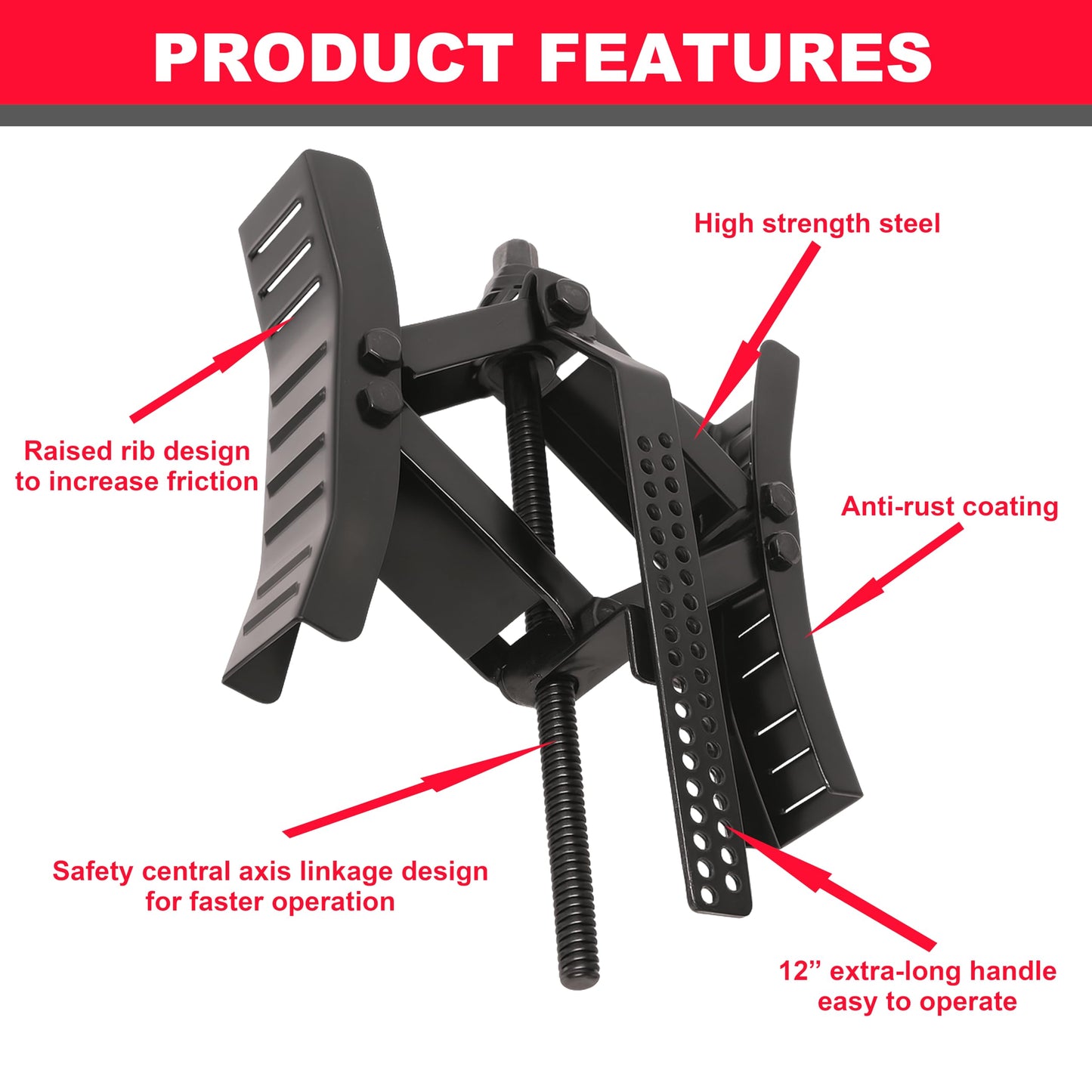 PEAKTOW Heavy Duty Lockable RV Tire Wheel Chock Stabilizer, RV Wheel Immobilizers for Camper Motorhome and Travel Trailer, with Wrench and Two Locks, 2PK