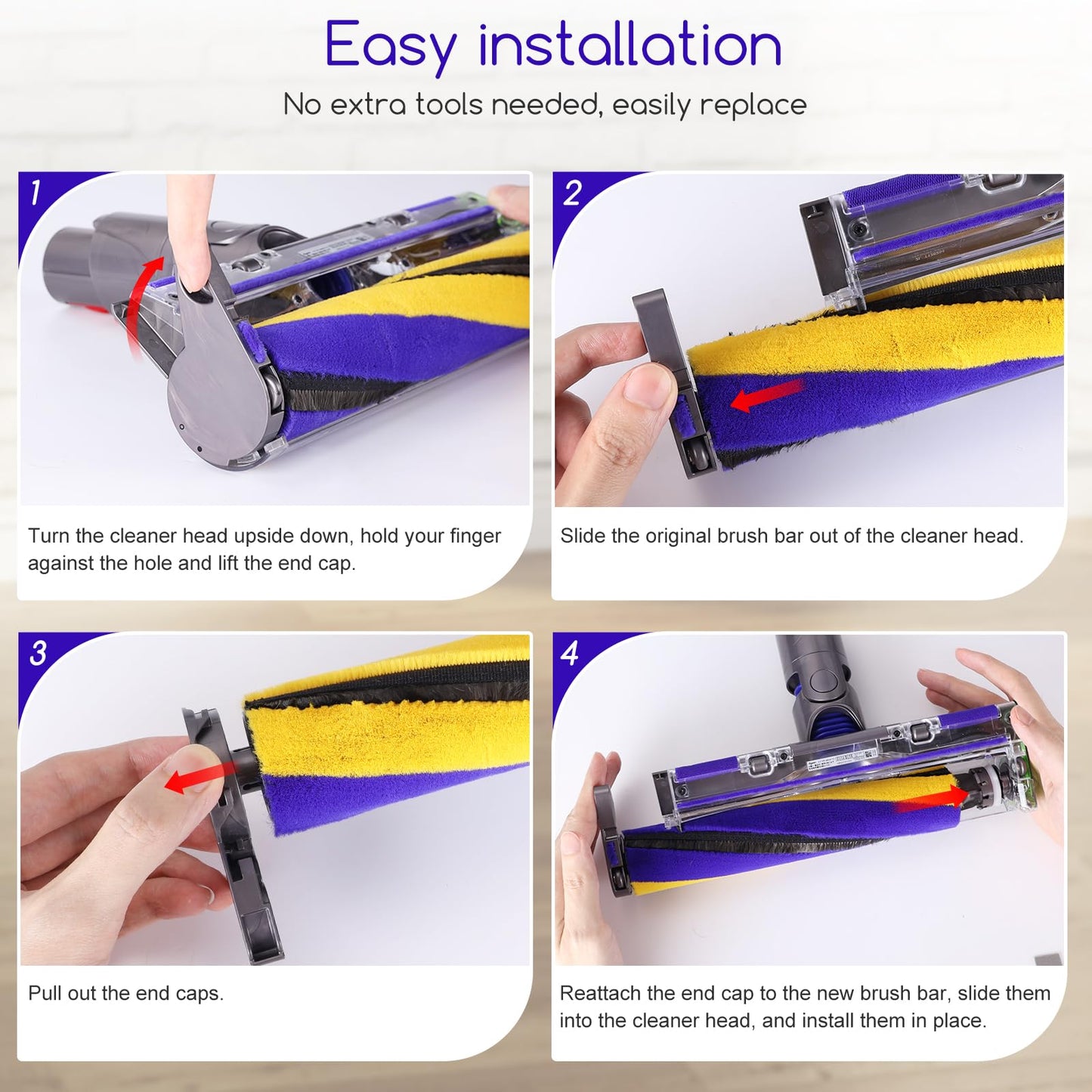 Soft Roller Brush Replacement for Dyson V15 Detect Slim Vacuum Cleaner, Replacement Parts Brushroll Cleaner Part No.971634-01 with 2 Pack V15 HEPA Filters