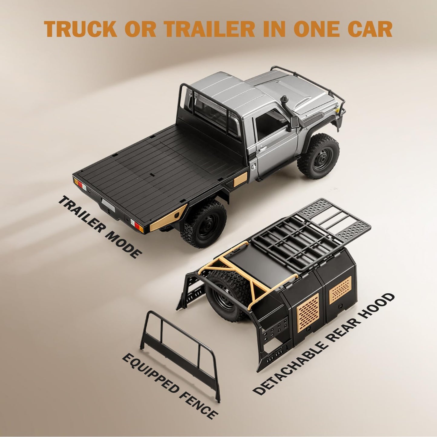 1/12 RC Rock Crawler, MN-82S Toyota LC79 Pickup Truck, 2.4GHz Crawler 4x4 Remote Control Off Road Car RTF with Upgraded Chassis Hobby Grade Toy Gifts for Adults