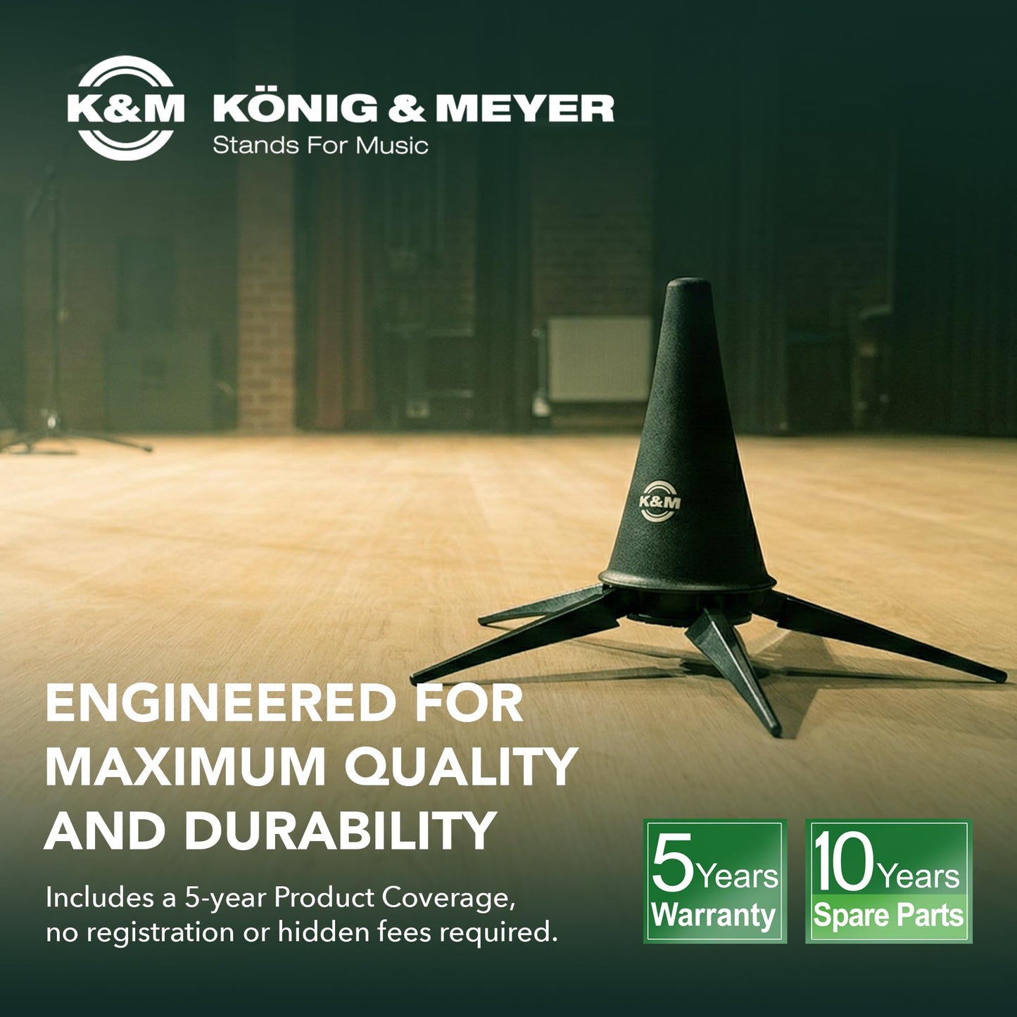 K&M Stands 15228 A & B Clarinet Stand - 5 Detachable Legs - Black