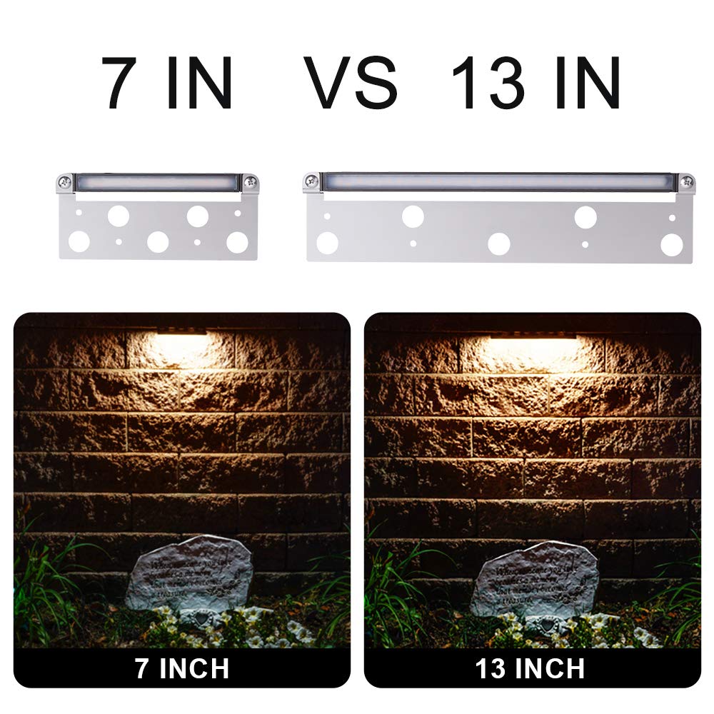 JOMITOP 1.5W Deck Step Light 7 Inch,LED Hardscape Paver Light, Warm White 2700K, 12V Low Voltage AC/DC, Garden Pathway Light Outdoor IP65 Waterproof 4 Pack