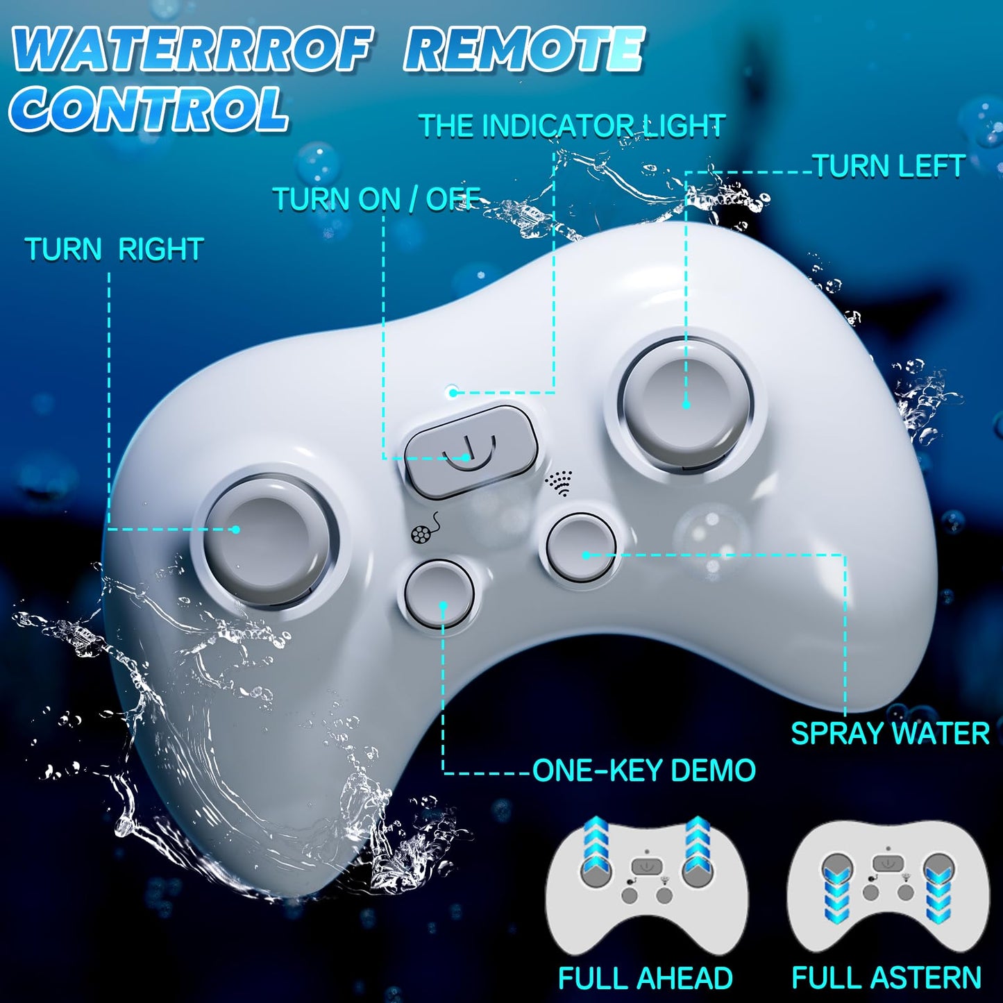 Remote Control Shark Toys for Boys Kids, 1:18 Scale High Simulation Shark for Pool, 2.4Ghz Electric RC Shark Boat Fish Toys with Light & Spray, Toy Shark Gifts for 5 6 7 8 9 Year olds Kid Boys Girls