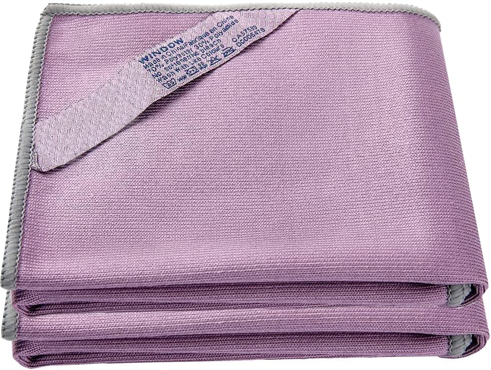 Longmann NΘrwex Window Cleaning Cloth, Glass Cloth, Cleaning Cloth, Streaks Schatches Free (Purple 2 Pack)