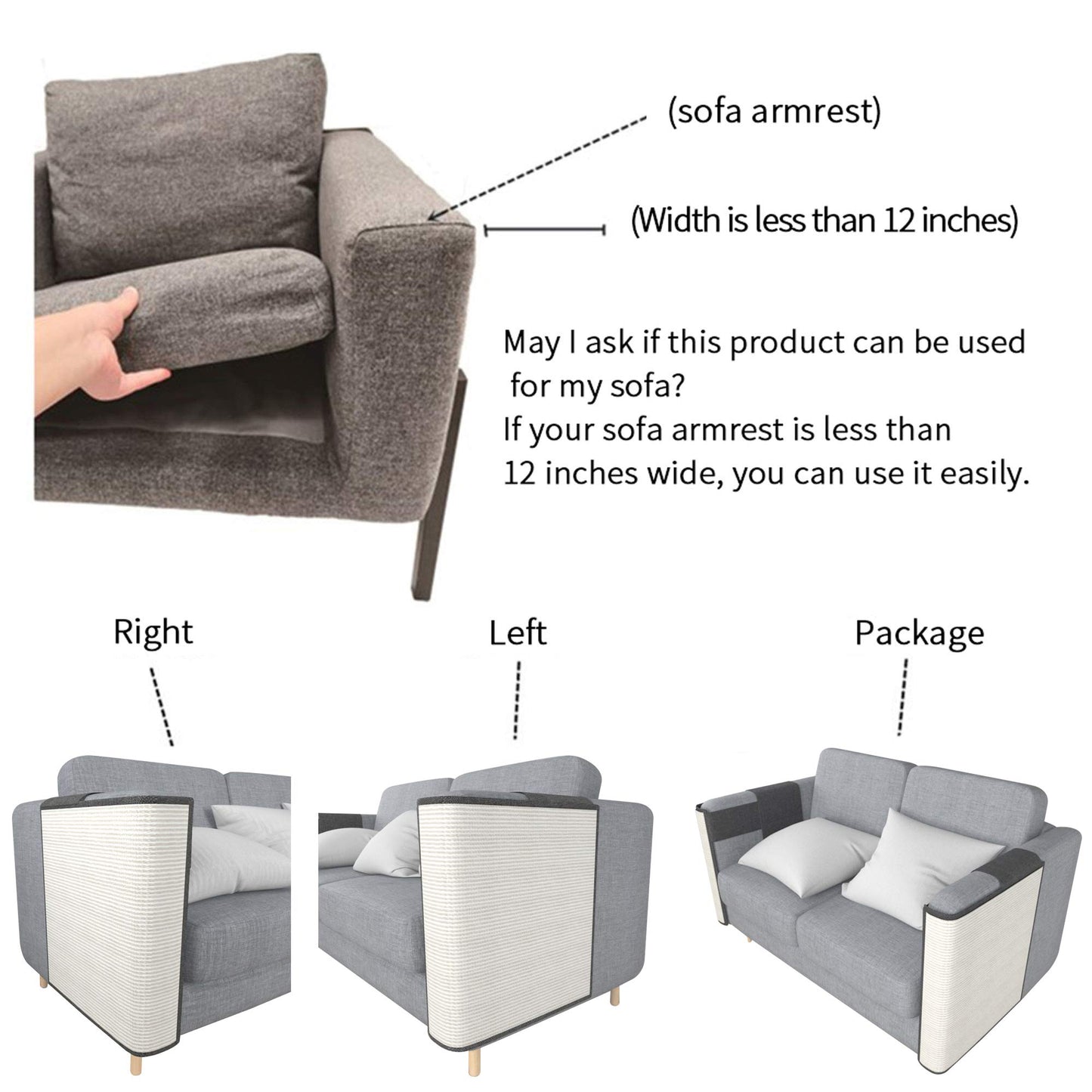 Cat Scratcher Couch- Natural Sisal Furniture Protection from Cats - Corner cat Scratcher Couch for Chair,Sofa - Easy Installation