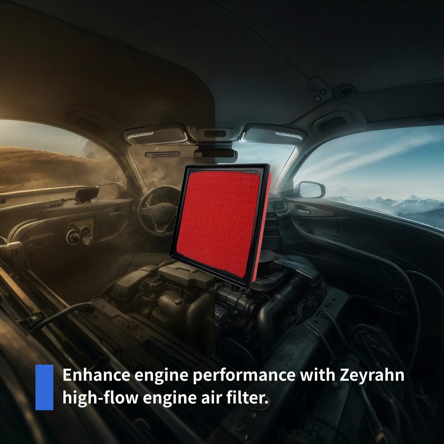 Zeyrahn Cabin & Engine Air Filter Kit for 19-24 RAV4, 18-24 Camry, 20-25 Highlander,19-22 Avalon, 19-25 ES350, Activated Carbon Cabin Filter Replacement CF12157 CA12377 (Not for Hybrid)