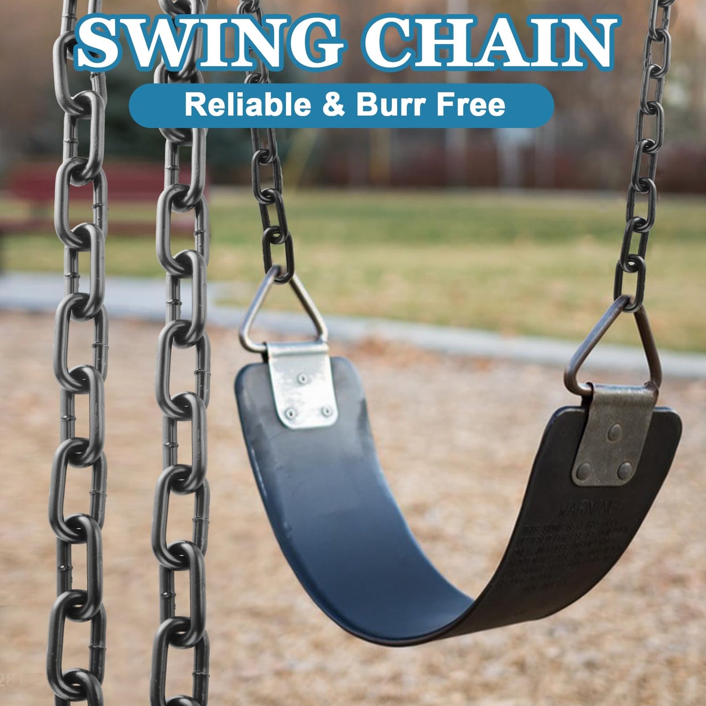 AKOLAFE 3/16" Black Chain Link 26.2 ft Long Heavy Duty Chain Bulk Decorative Chain for Hanging Hammock Chair Metal Porch Swing Chain Kit Carbon Steel Gate Chain for Outdoor Fence Boxing & Punching Bag